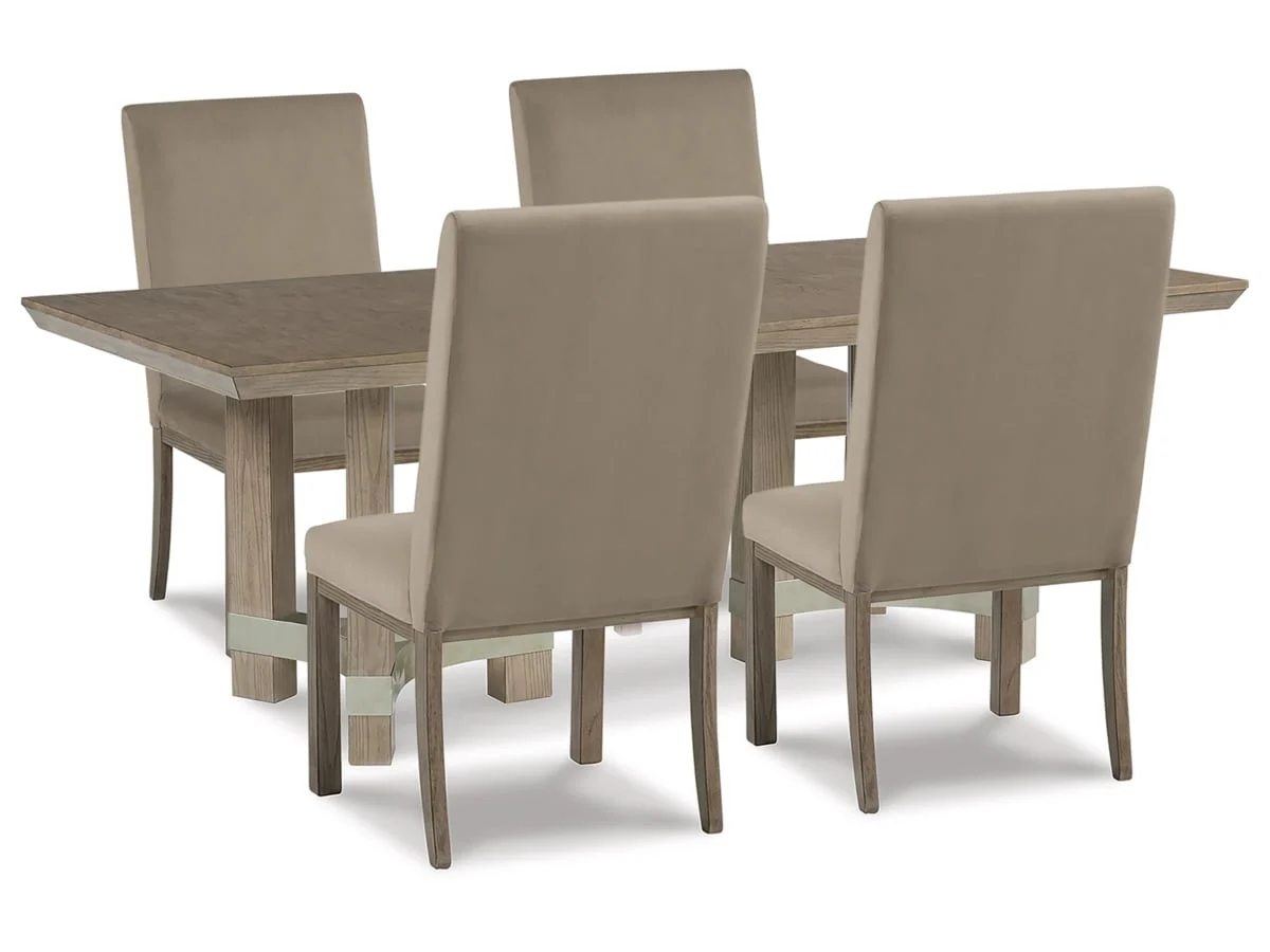 5-Piece Dining Set (1 Rectangular Table & 4 Chairs)
