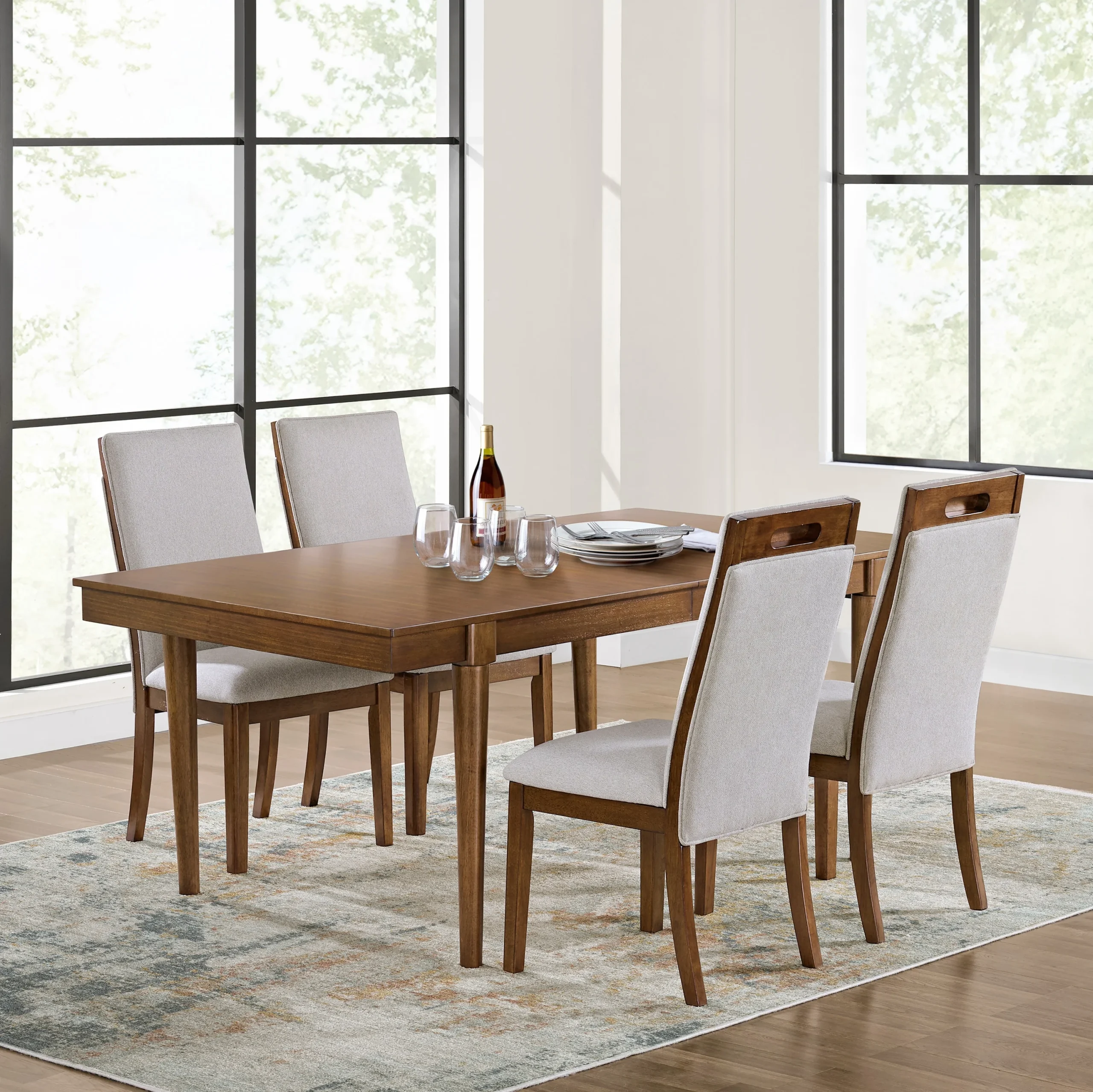 5-Piece Dining Set - Extension Table and 4 Side Chairs