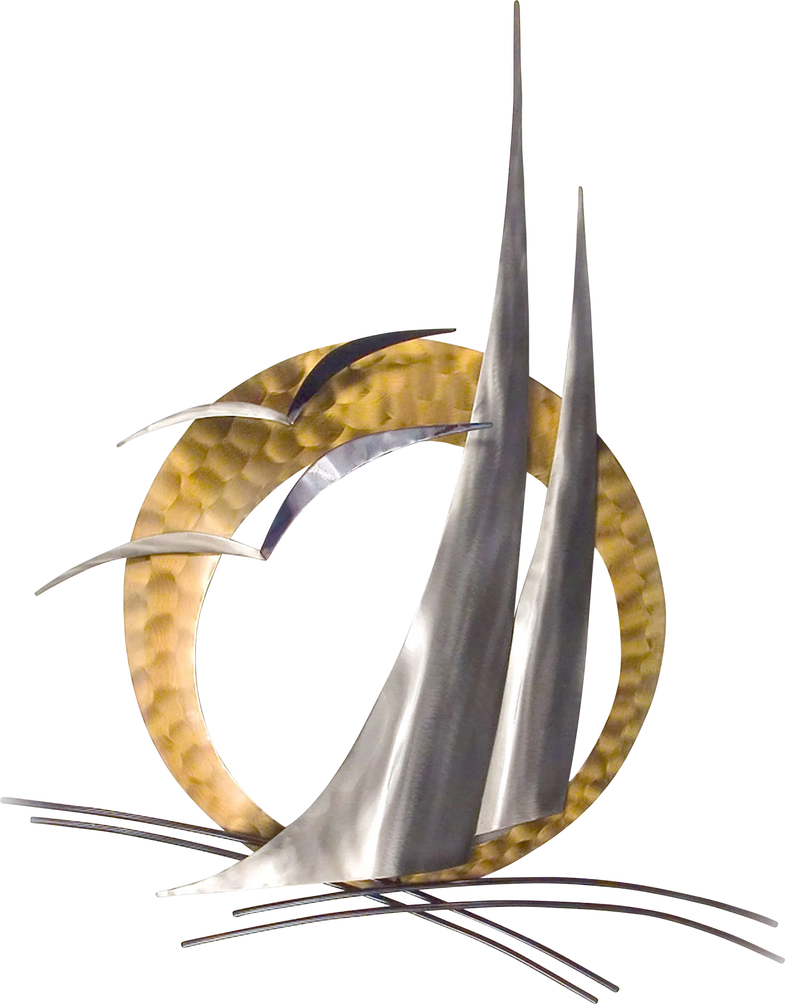 A Sail In The Night Silver Indoor/Outdoor Wall Art