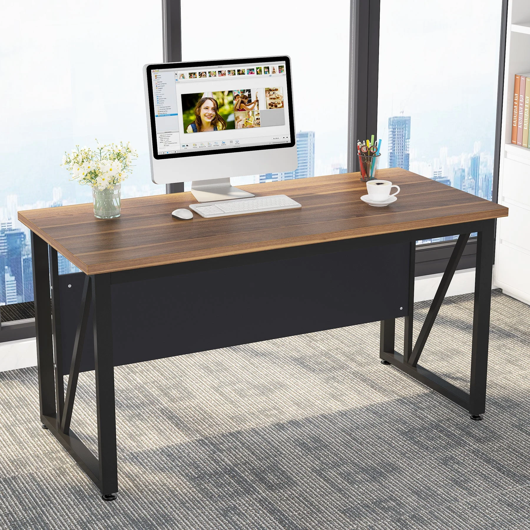 55" Computer Desk Office Desk Writing Table for Home Office