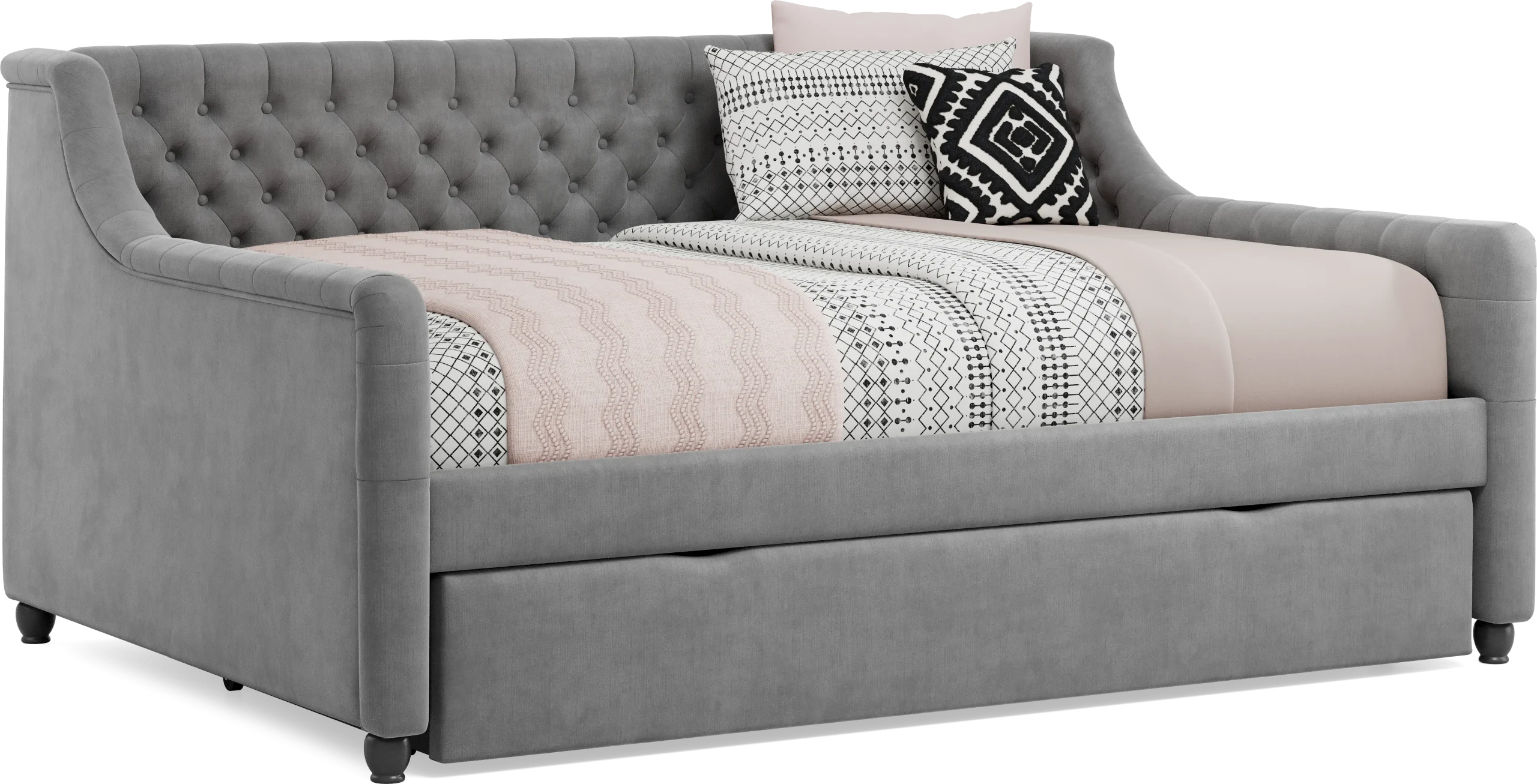 Alena Charcoal Full Daybed with Twin Storage Trundle