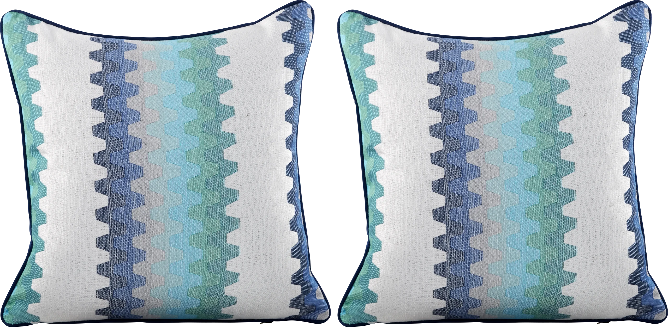 Accordion Geo Seaport Indoor/Outdoor Accent Pillow, Set of Two