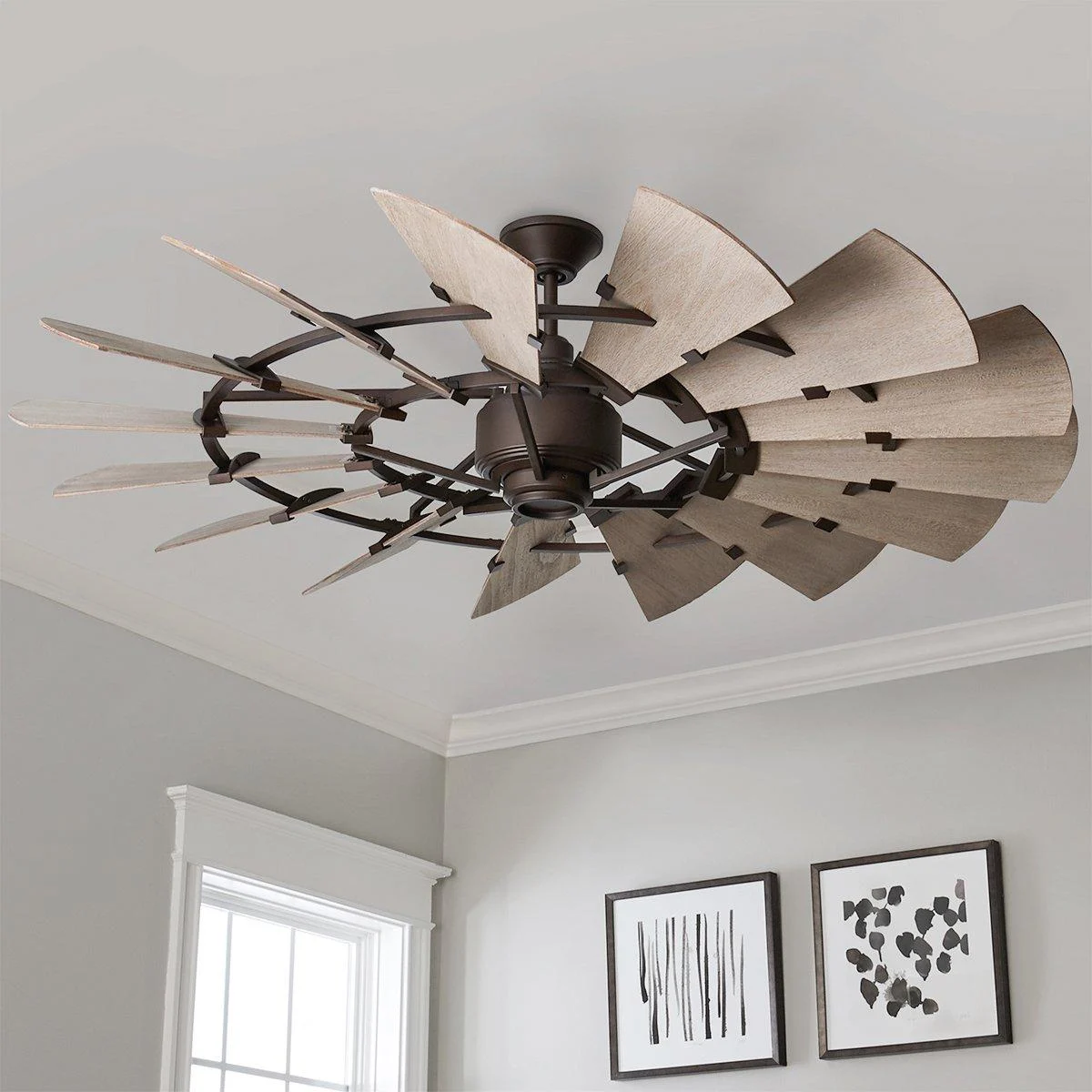 60" Rustic Windmill Ceiling Fan