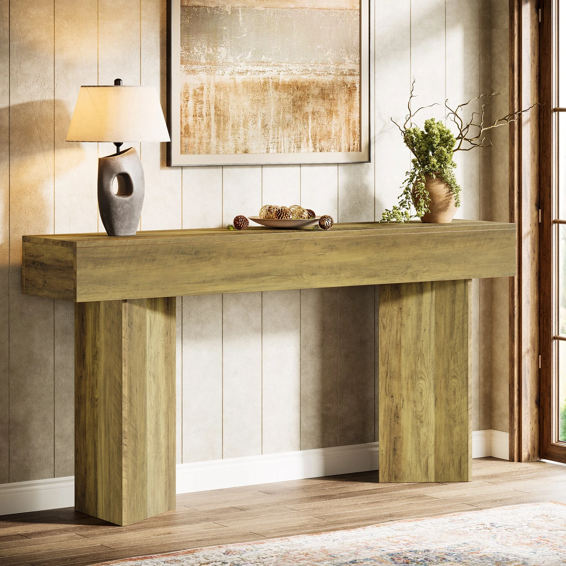 63" Console Table, Narrow Sofa Table Entry Console Table