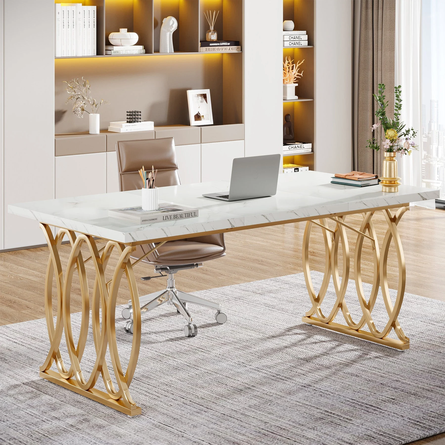 63" Executive Desk, Modern Computer Desk Conference Room Table