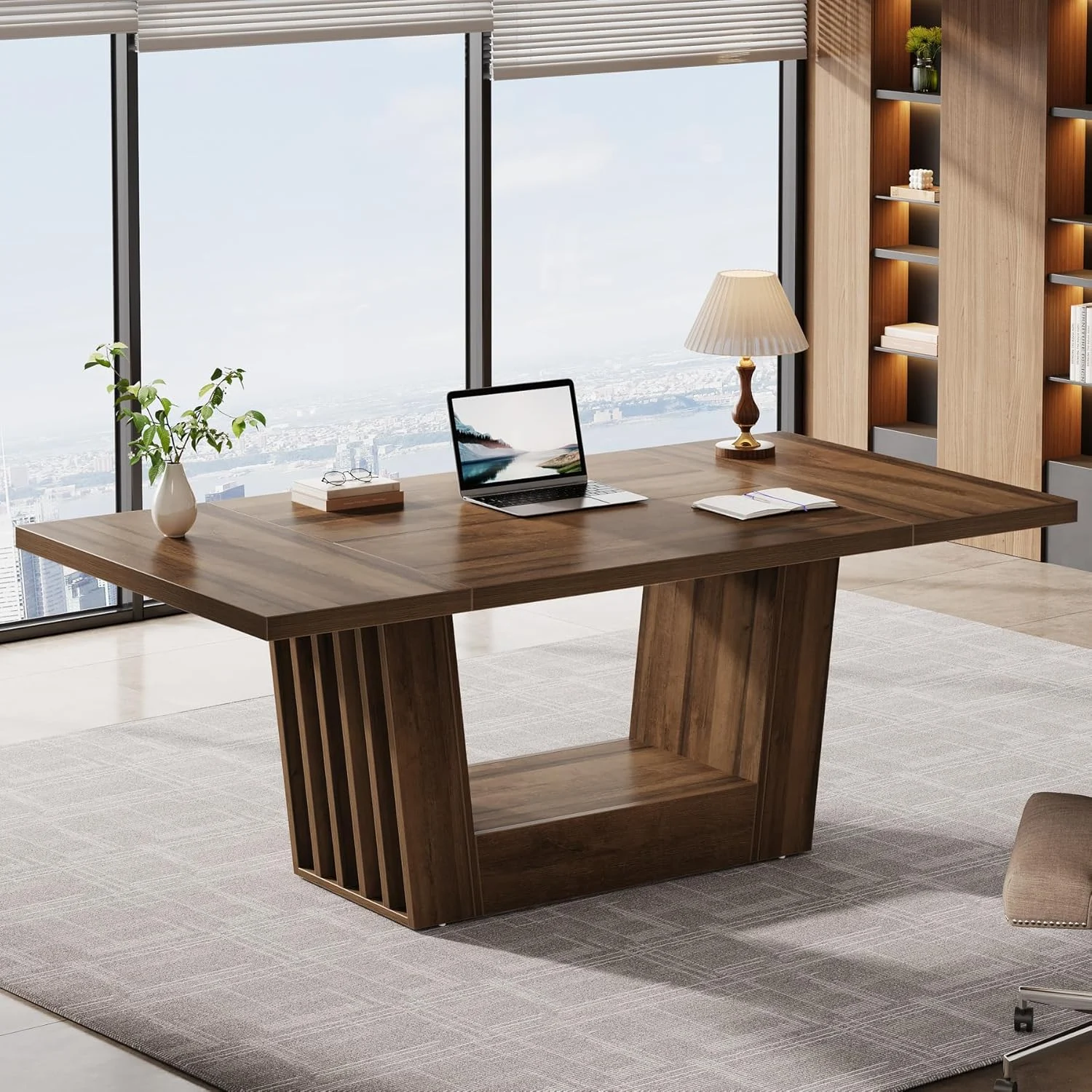 63" Executive Desk, Modern Computer Desk with Robust Base