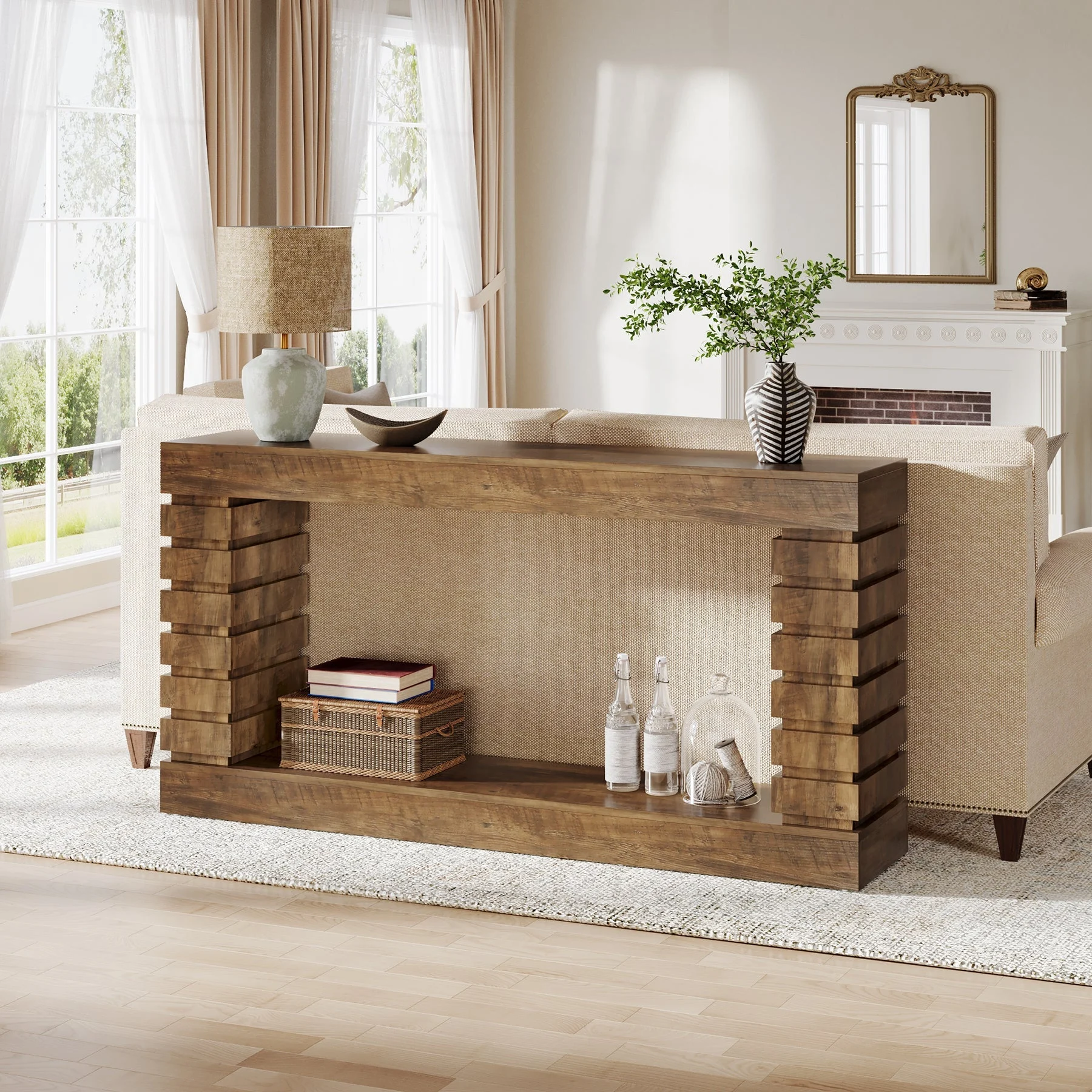 70.8" Console Table,WoodRectangular Sofa Table for Living Room