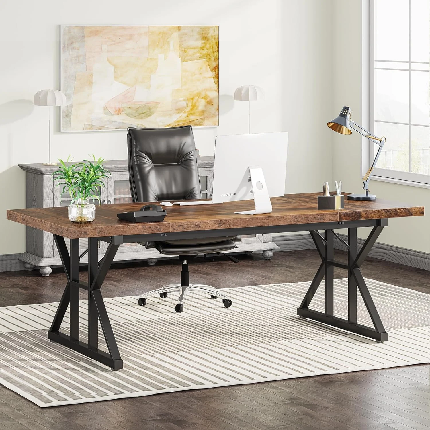 70.8" Executive Desk, Modern Computer Office Desk Workstation for Home Office