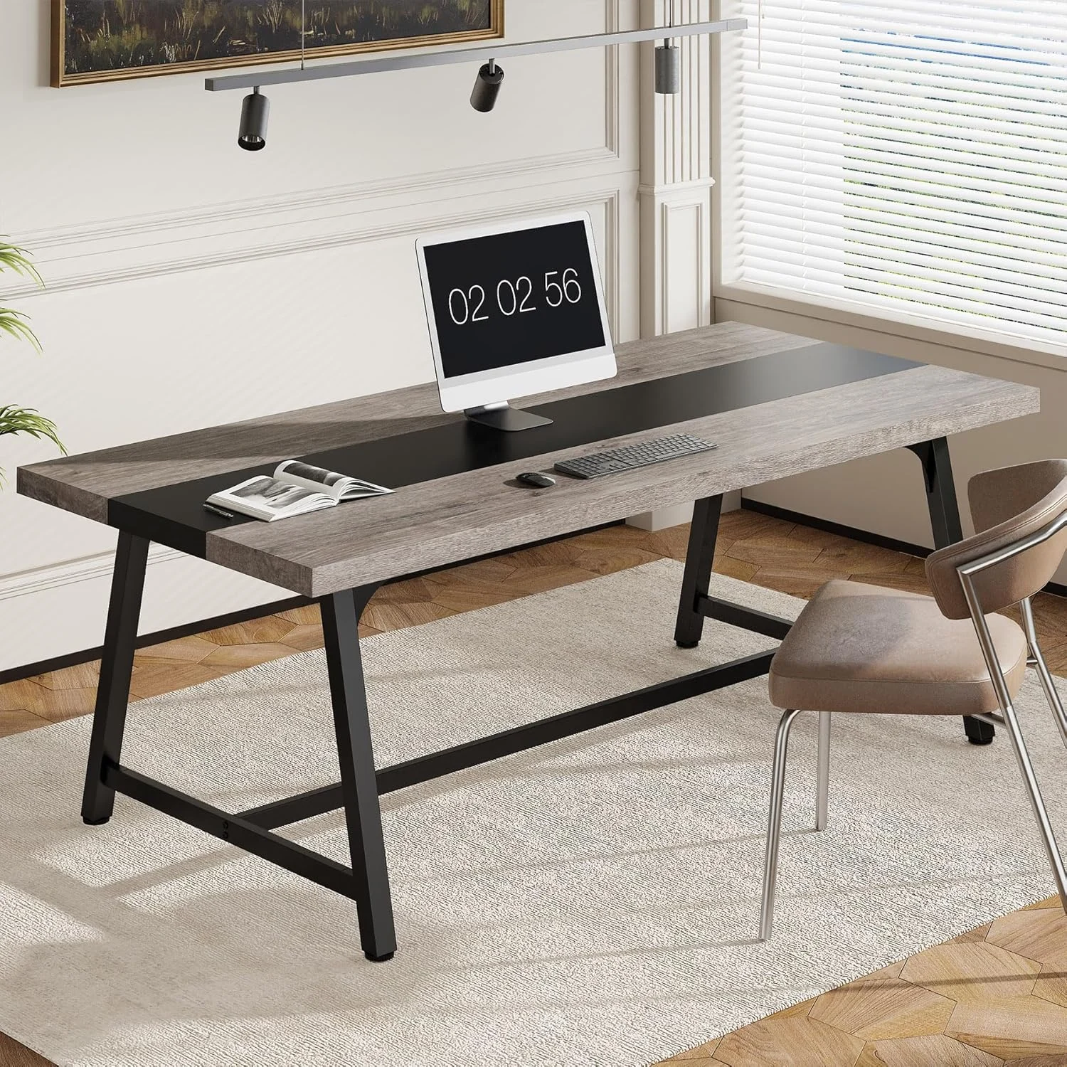 70.86" Executive Office Desk with Large Tabletop, Modern Computer Desk