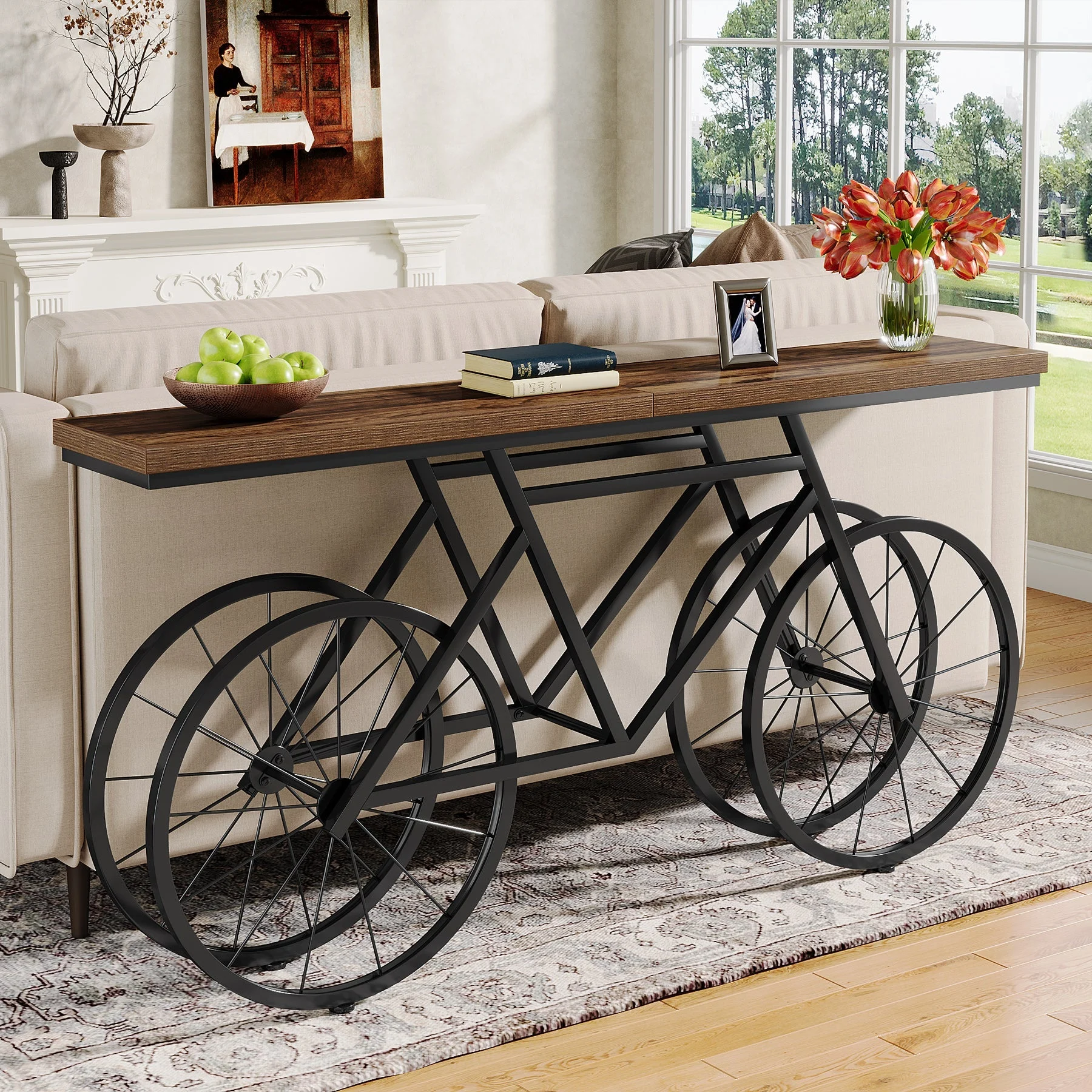 70.9" Bike Console Table, Extra Long Bicycle Tables