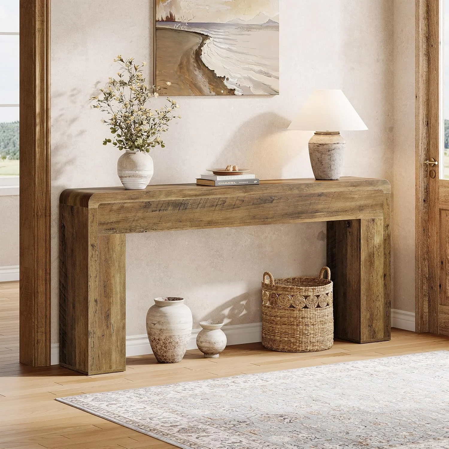 70.9" Console Table, Wooden Sofa Table Entryway Console Foyer Table