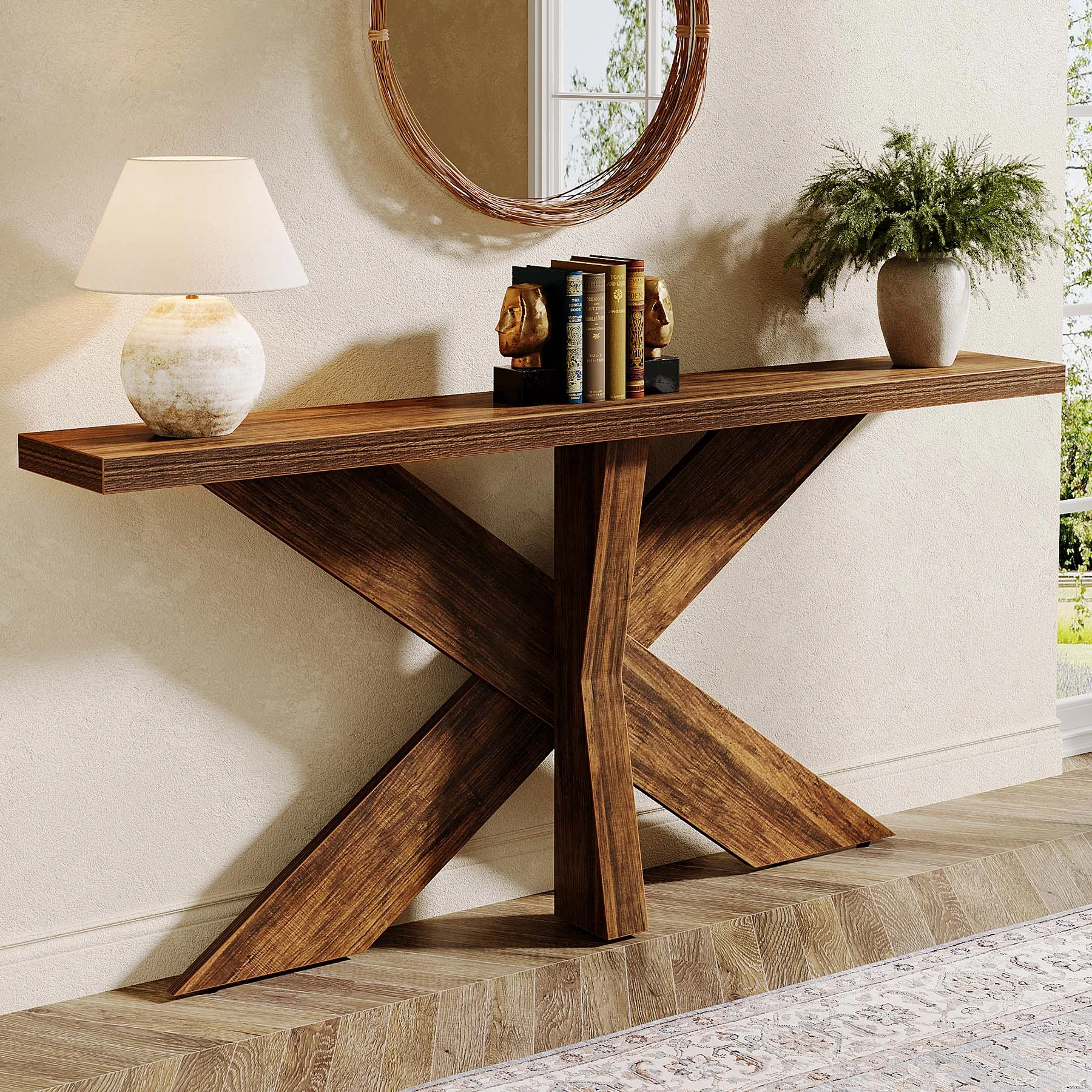 70.9" Farmhouse Console Table, Wood Sofa Hallway Table
