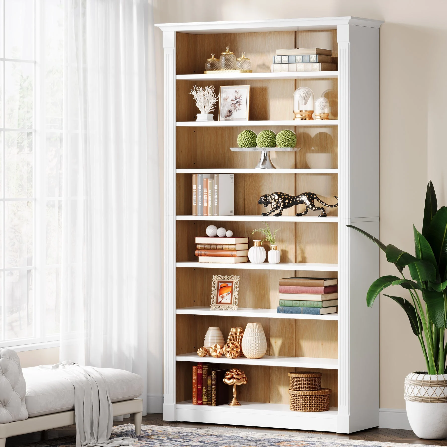 70.9" Tall Bookcase, Modern 8-Tier Bookshelf Freestanding Display Shelf