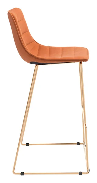Adele Barstool Orange & Gold - Set of 2
