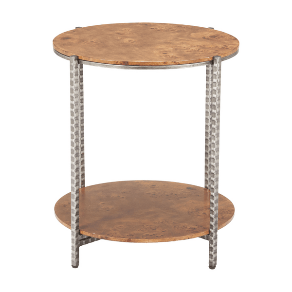 Adna Side Table Brown | Steel Detailing & Refined Brown Surface