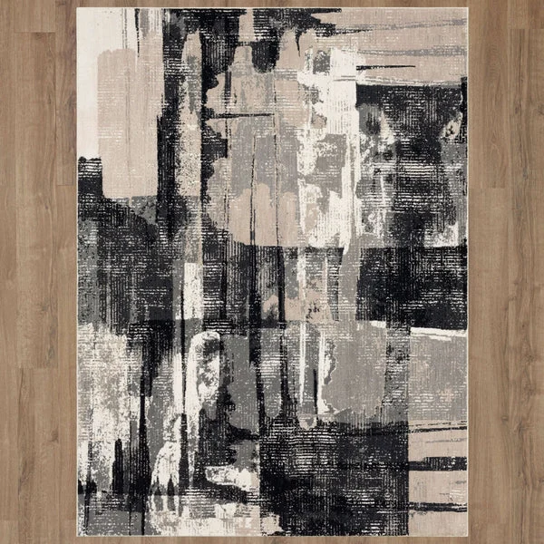 Agostino Brush Strokes Soot Rug