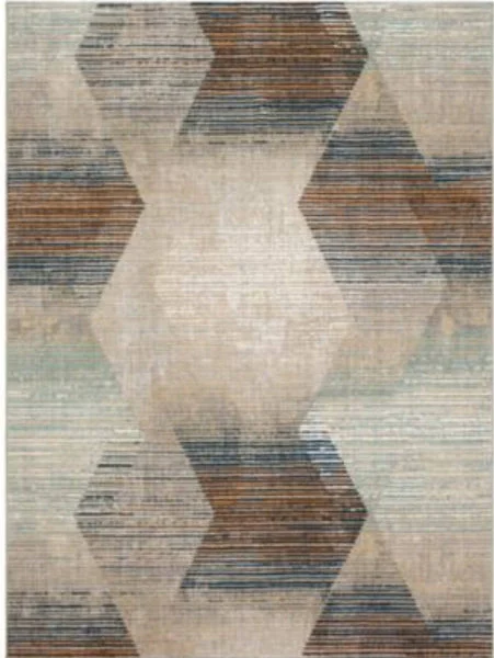 Agusto Precarious Stria Rug in Frost Grey