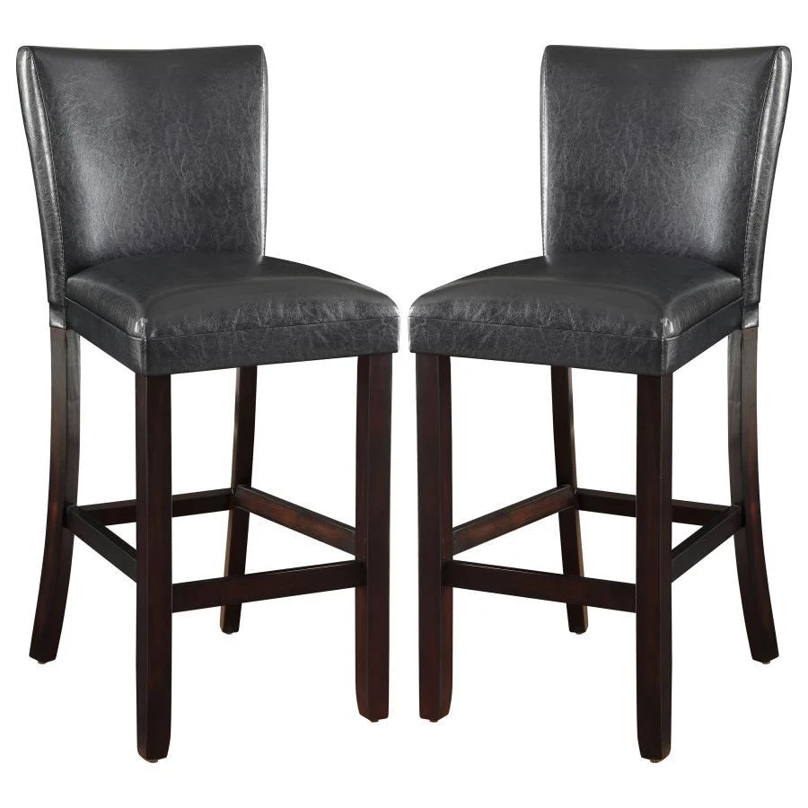 Alberton - Leatherette Upholstered Bar Chair (Set of 2) - Black