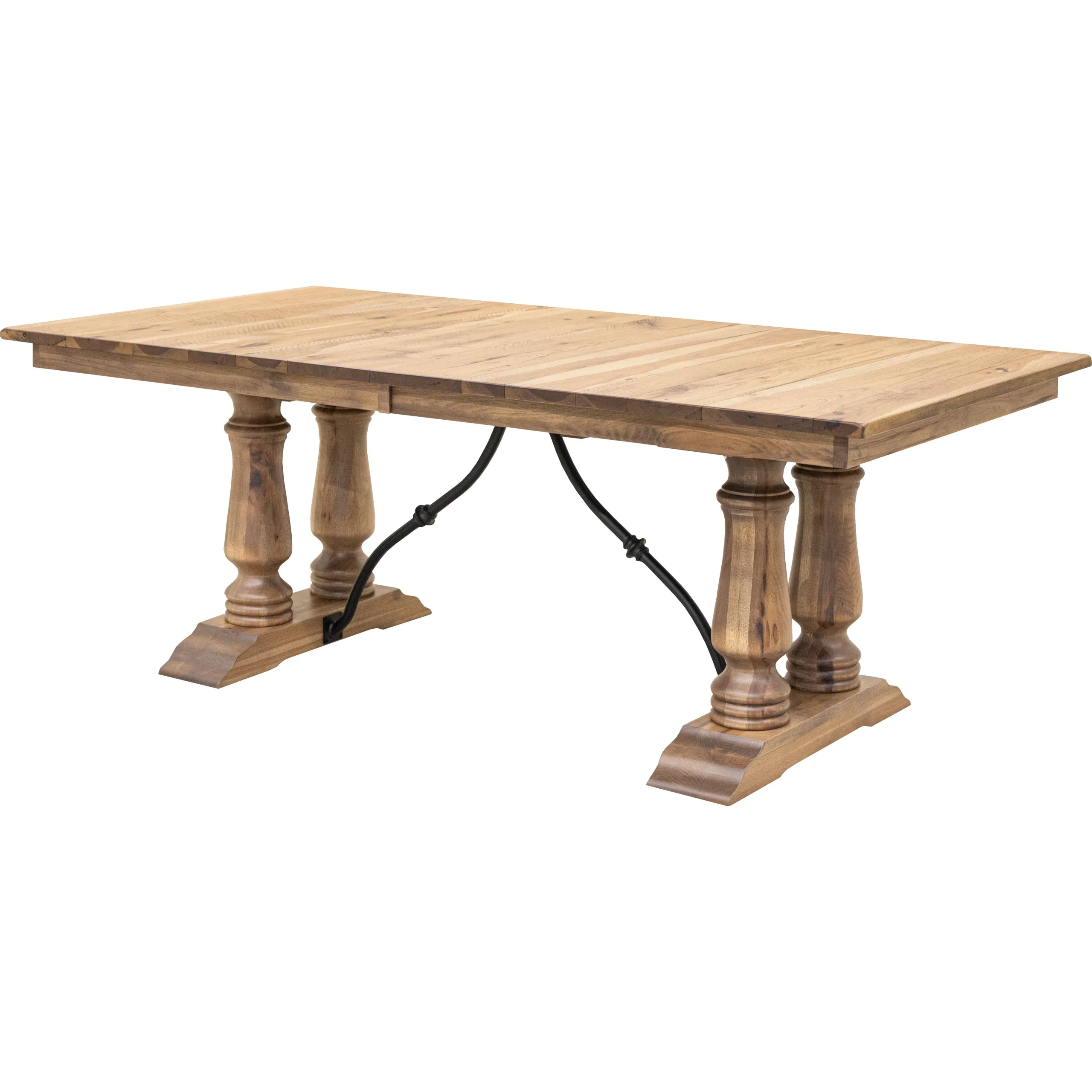 Alexandria Hickory Wood Extending Dining Table | WB