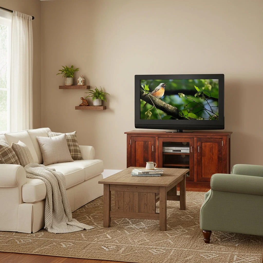 Amish 57" 3-Door TV Cabinet