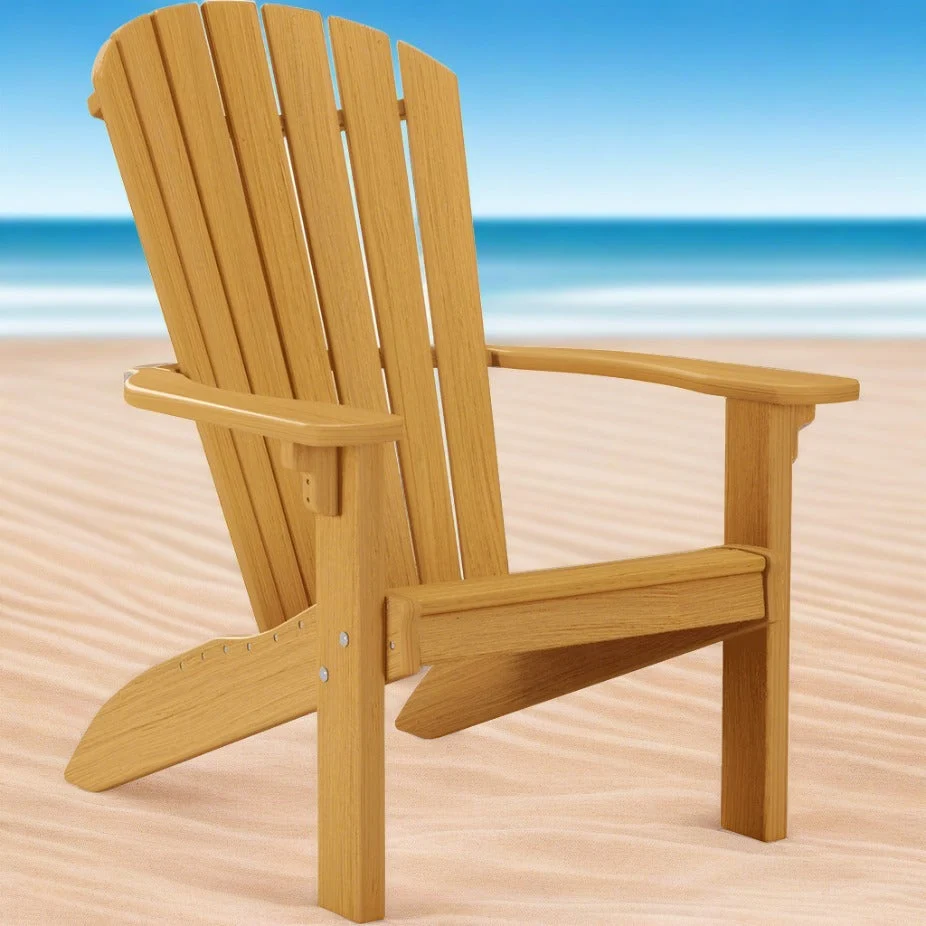 Amish Adirondack Natural Teak Poly Patio Chair - Quick Ship
