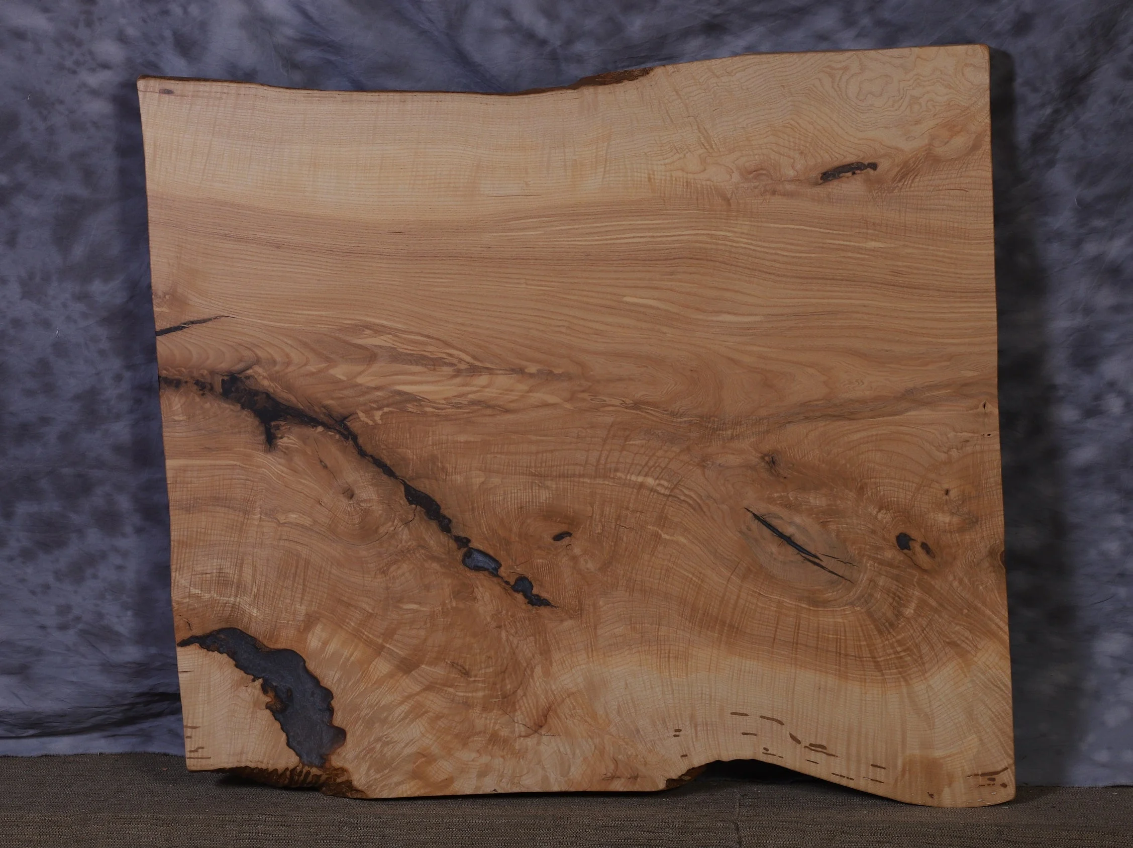 Amish Ash Epoxy 38" - 41" wide x 45" long x 2 ¾" thick Live Edge Slab