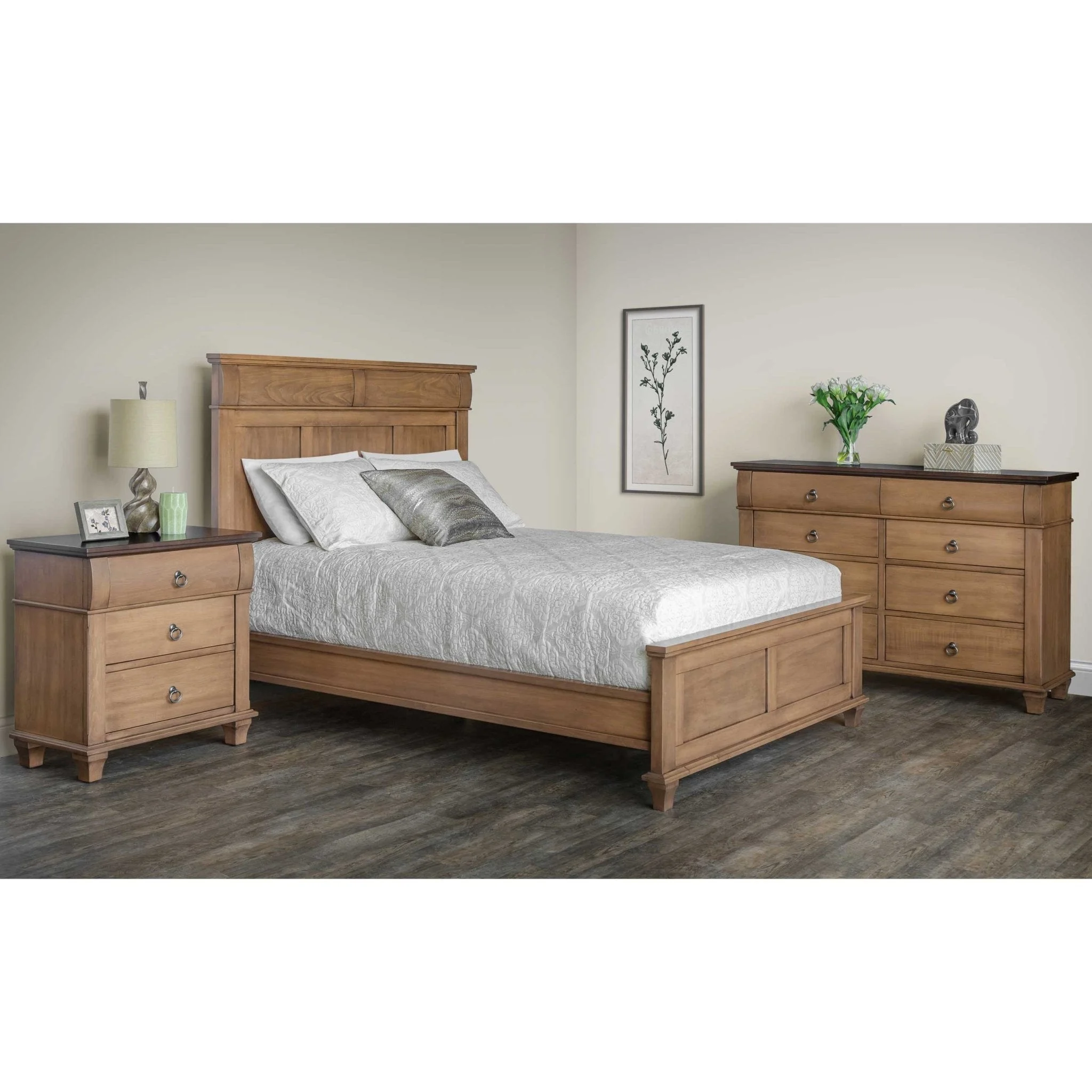 Amish Avignon 3pc Solid Wood Bedroom Set
