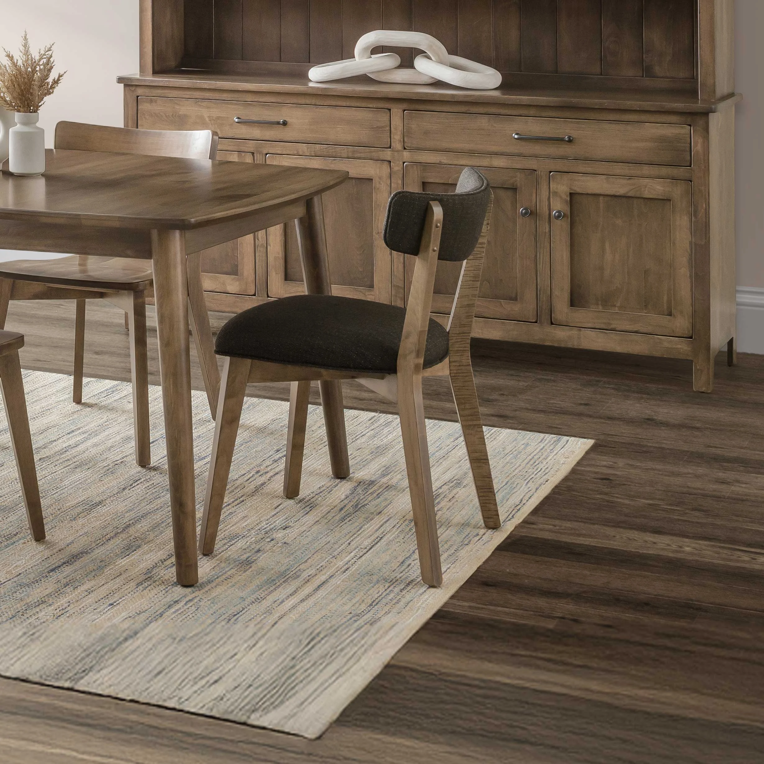 Amish Barco Mid Century Modern Cushion Dining Chair