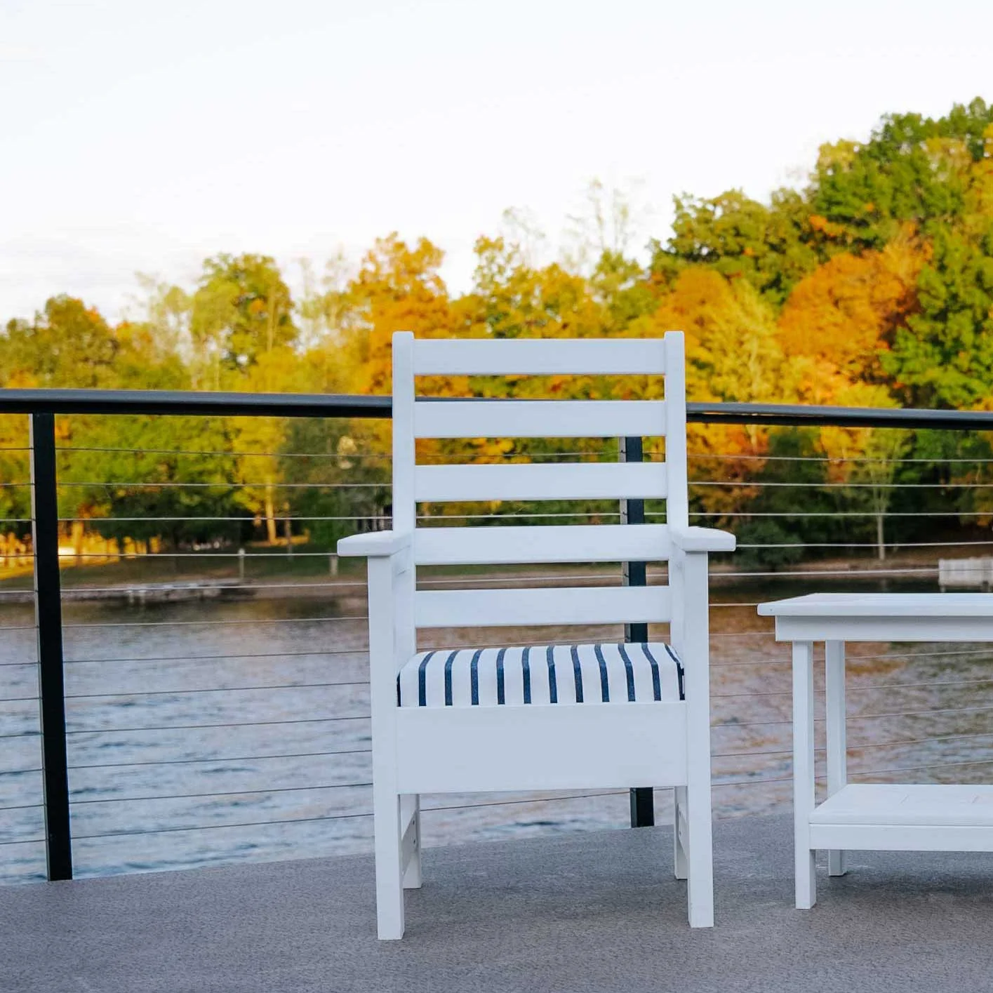 Amish Bridgehampton Cushion Poly Patio Dining Chair with Arms