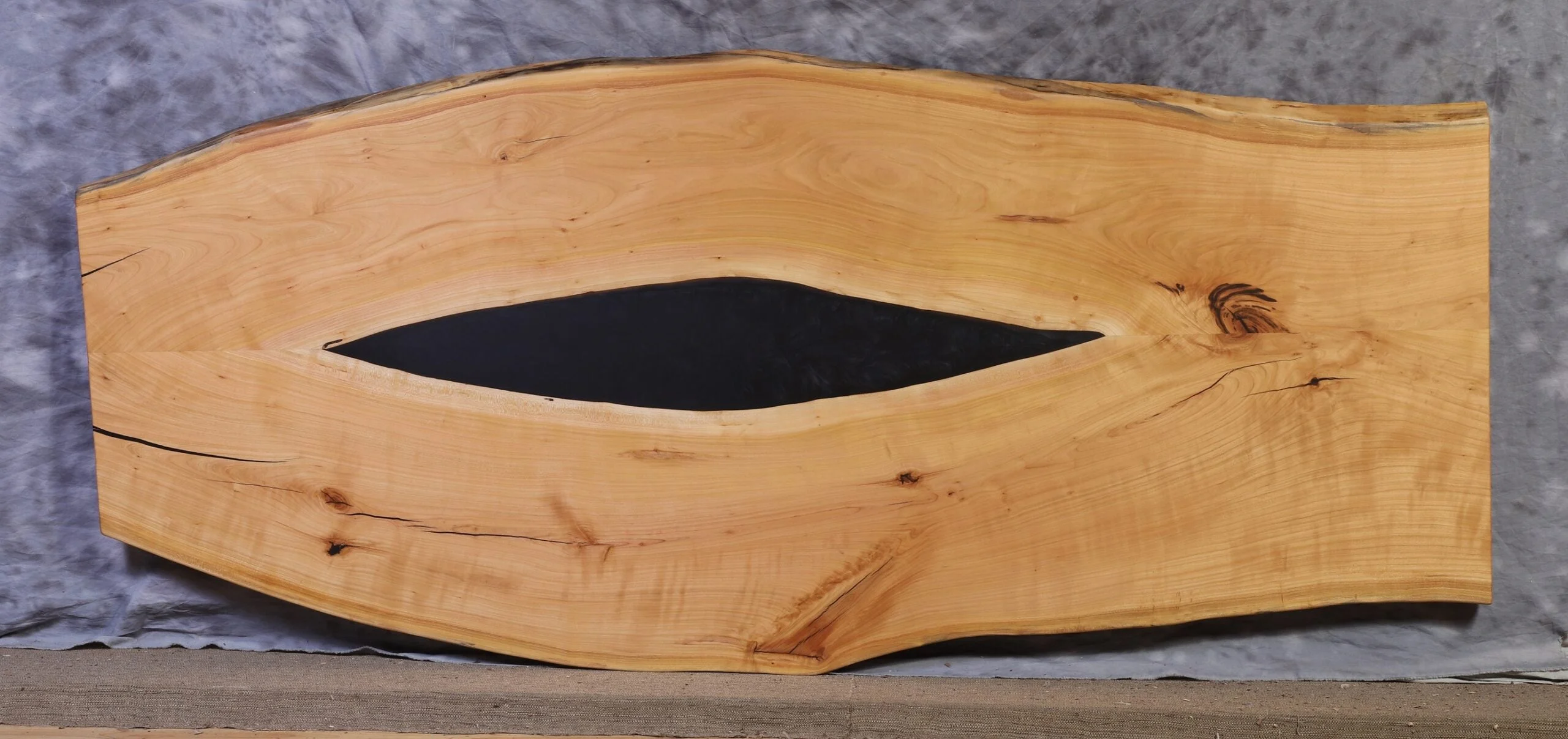 Amish cherry 30" - 40" wide x 89" long x 1 ¾" thick Live Edge Slab
