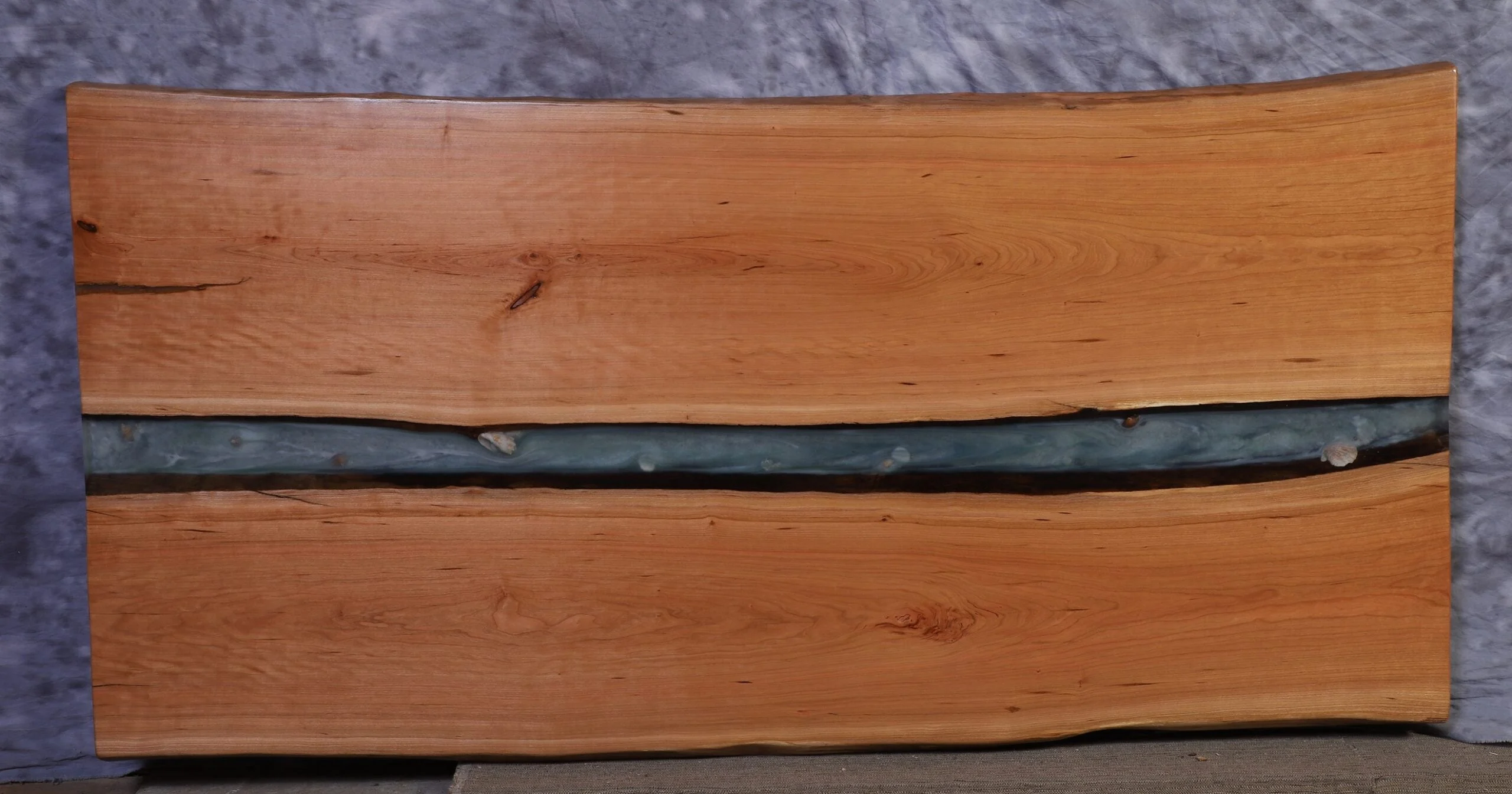 Amish cherry 41" - 42" wide x 84" long x 21/8" thick Live Edge River Slab
