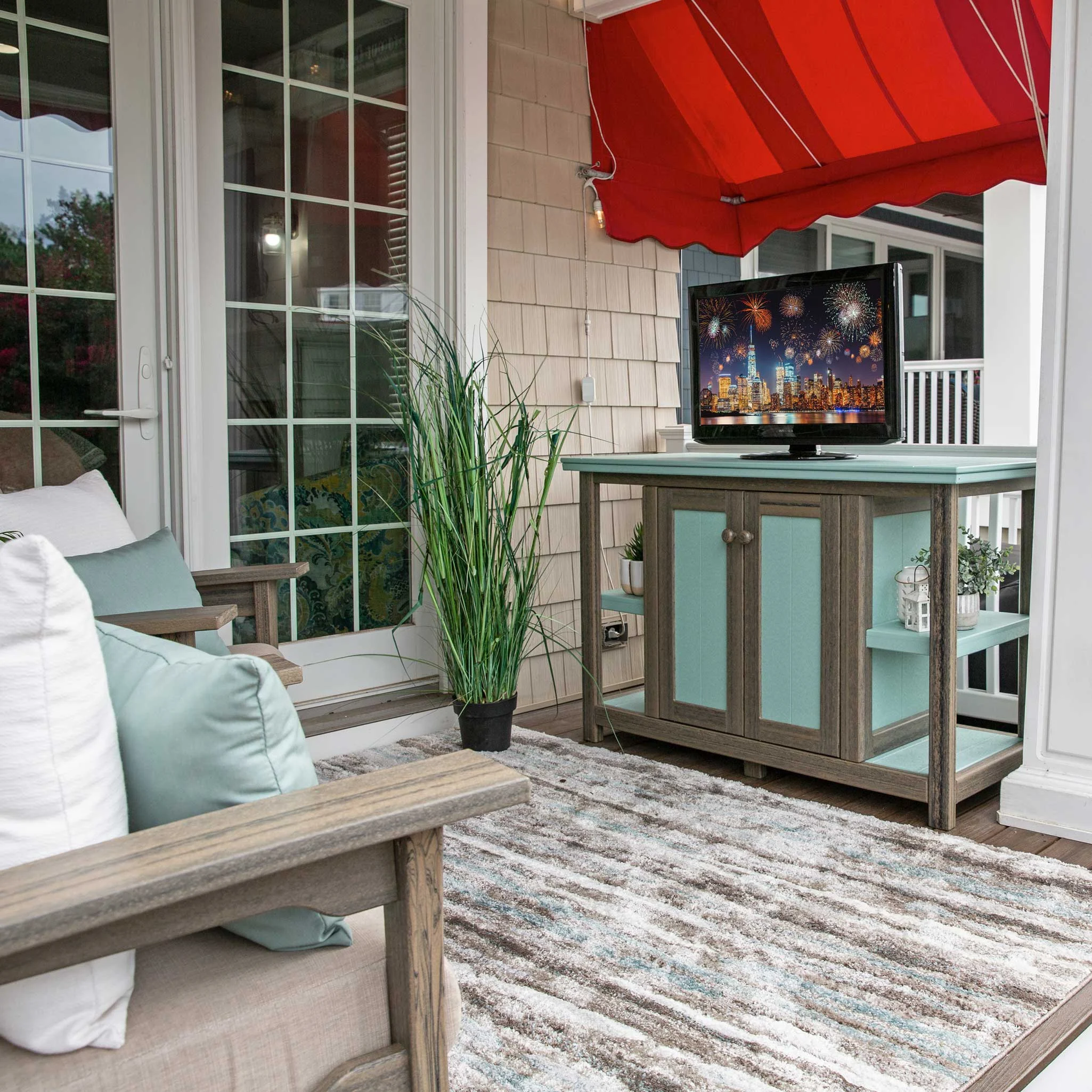 Amish Outdoor Poly 57" 2 Door TV Console