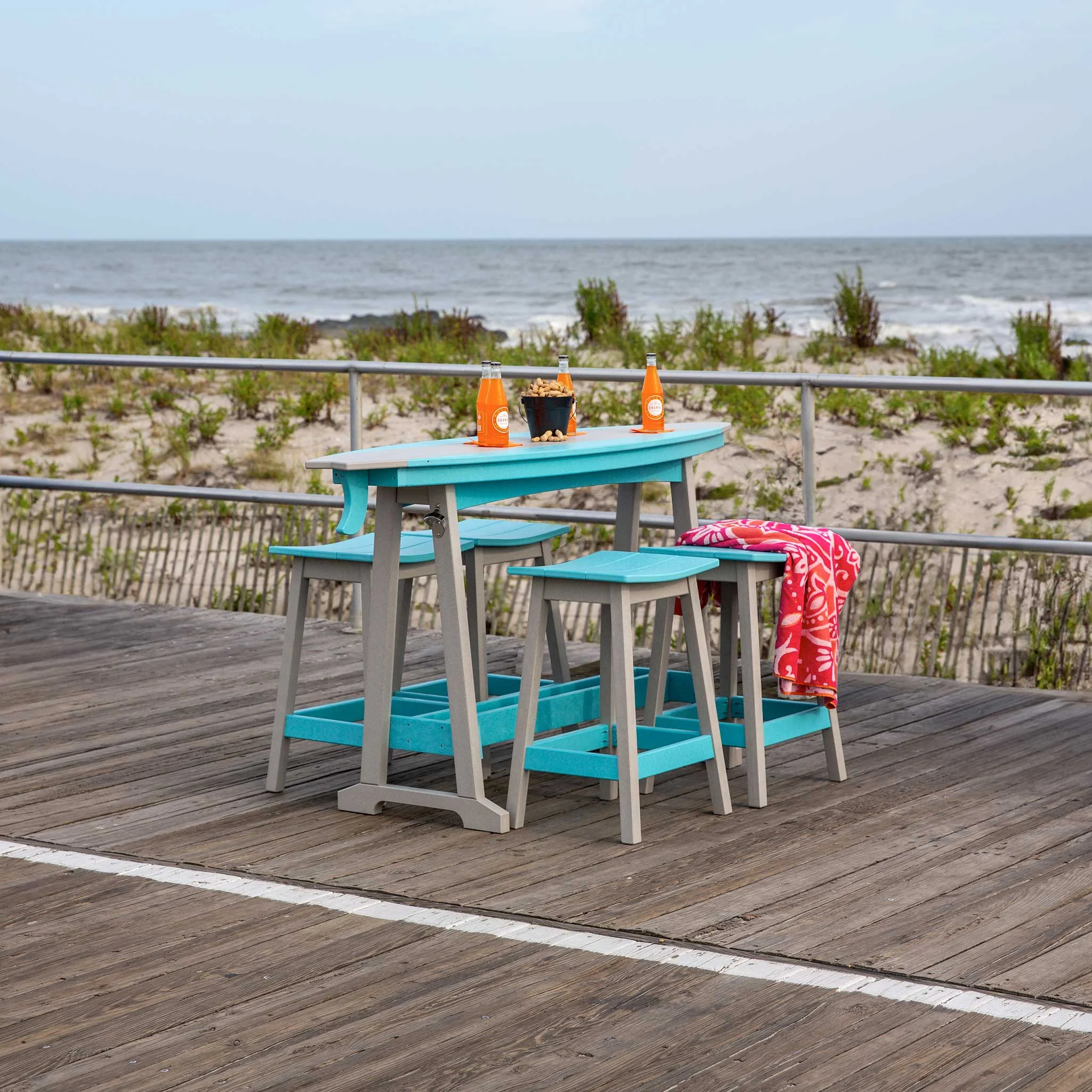Amish Outdoor Poly 6' Surf Board Bar Table