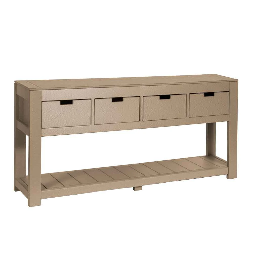 Amish Outdoor Poly 74" 4 Drawer Sofa Table