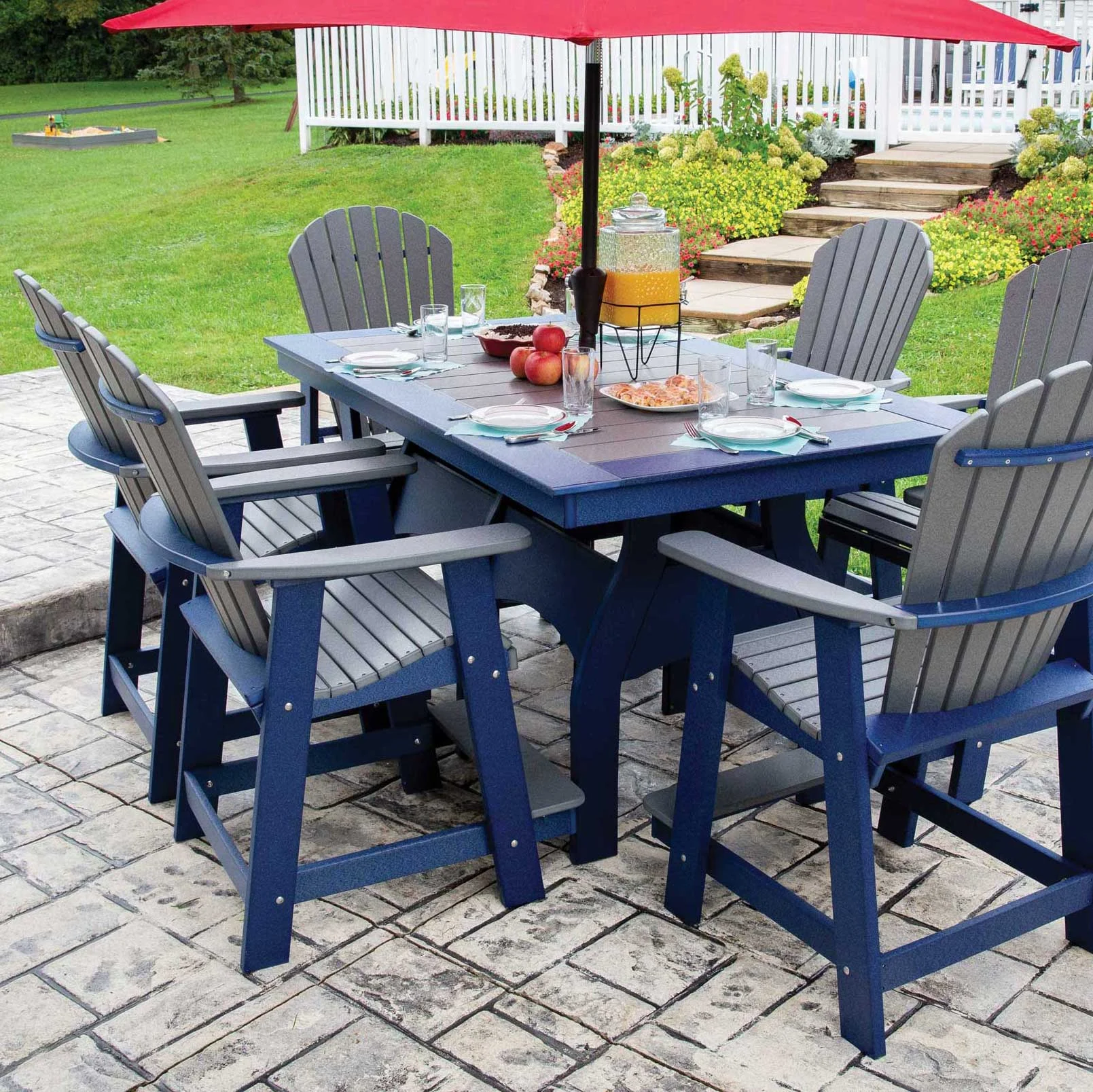 Amish Saranac Poly Patio Adirondack Counter Height Chair