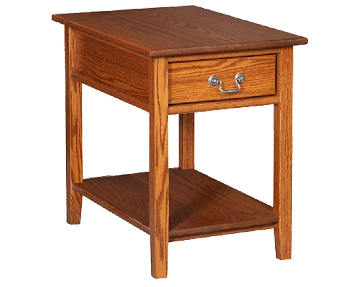 Amish Shaker Side Table with Shelf