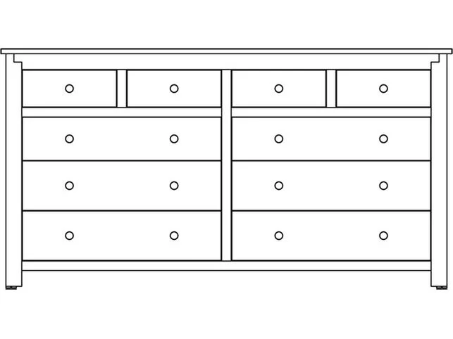 Amish Solid Wood Poughkeepsie 10-Drawer Dresser