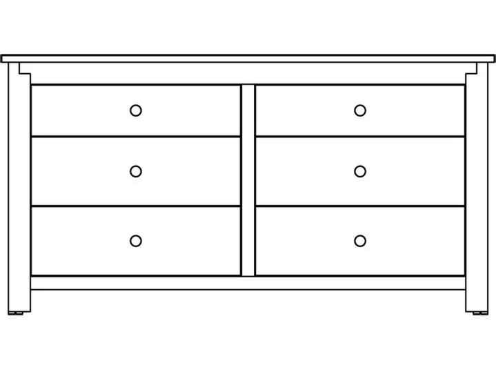 Amish Solid Wood Poughkeepsie 6-Drawer Dresser