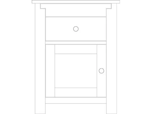 Amish Solid Wood Poughkeepsie Door Nightstand