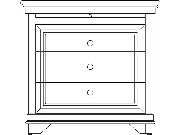 Amish Solid Wood Santa Ana 3-Drawer Nightstand with Pullout