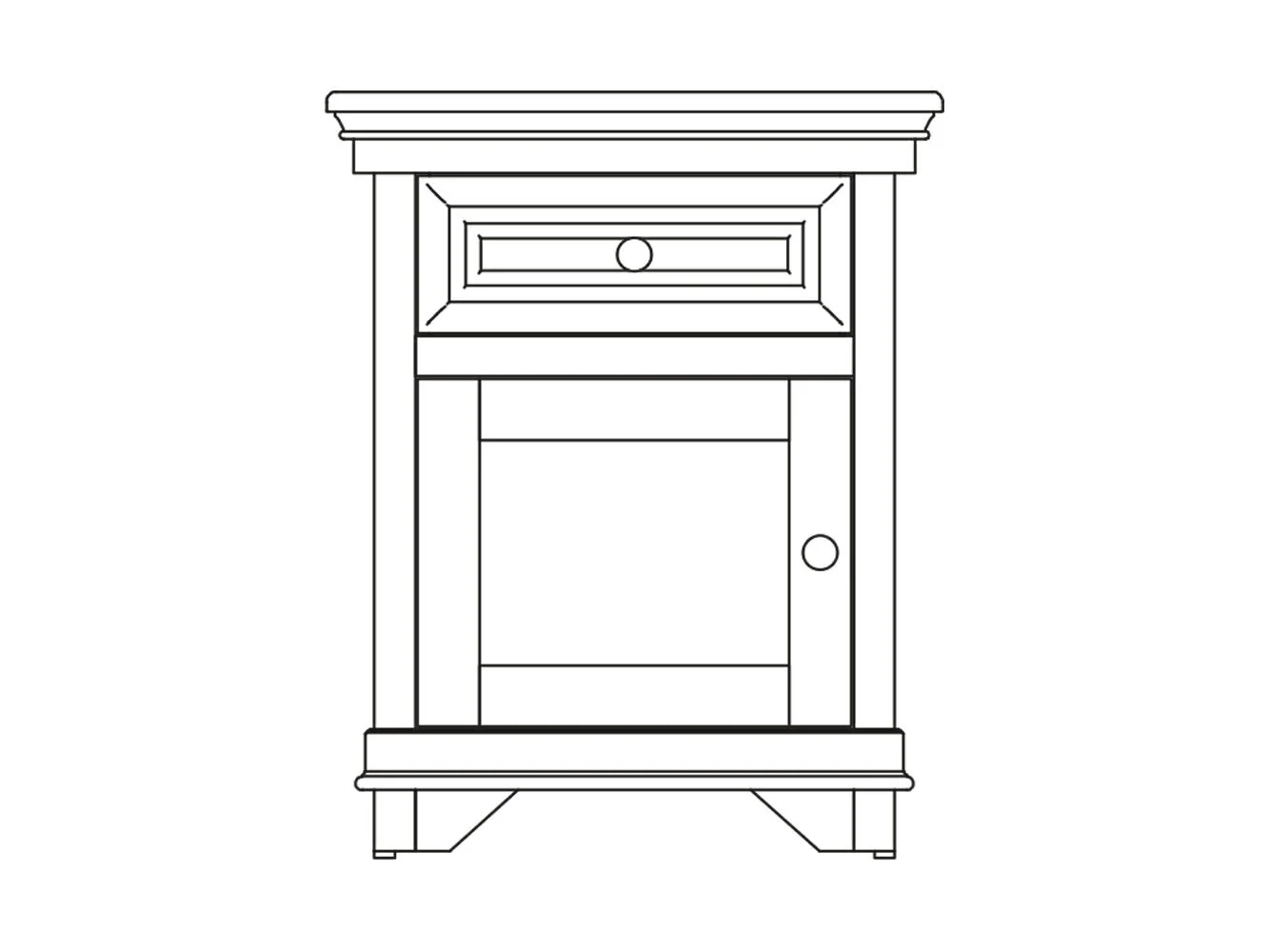 Amish Solid Wood Santa Ana Door Nightstand
