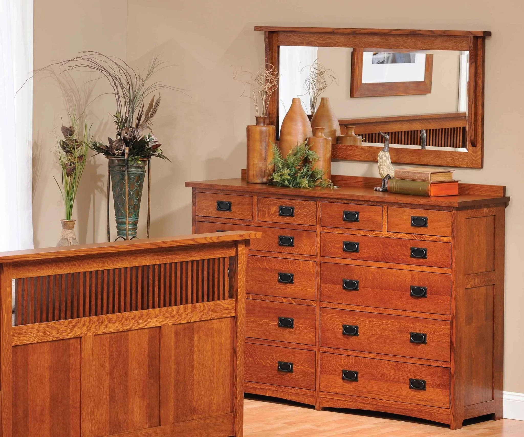 Amish Solid Wood Spanish Mission Dresser 44"