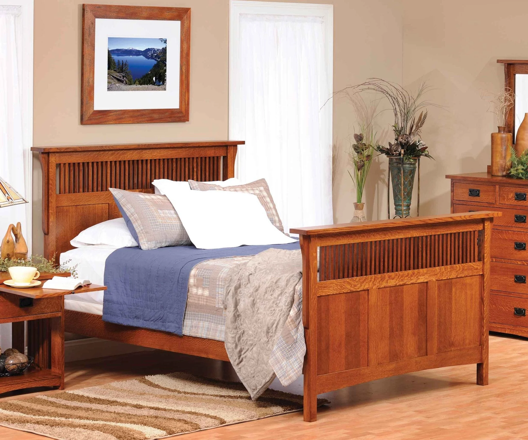 Amish Solid Wood Spanish Mission Grand Mission Bed