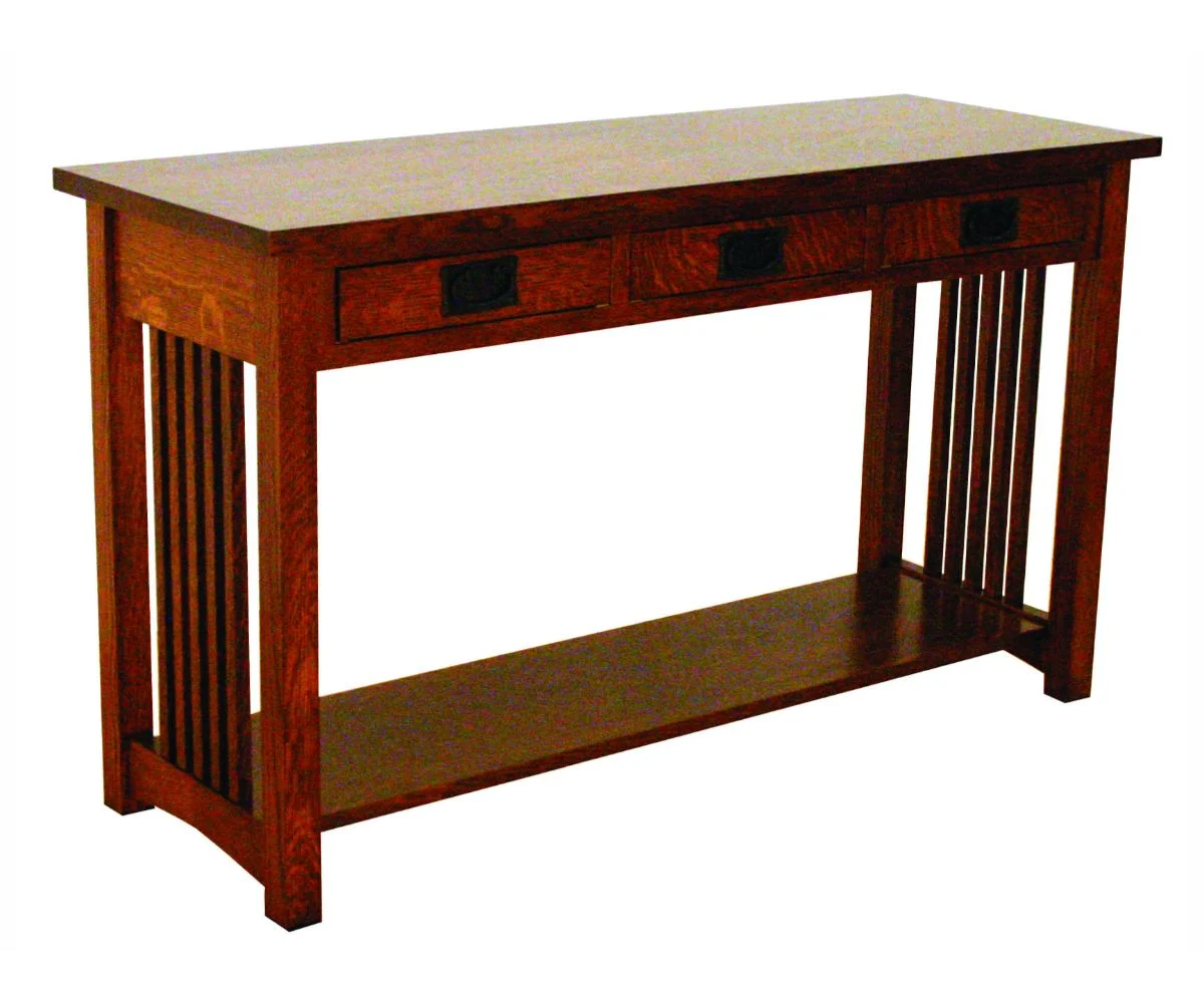 Amish Solid Wood Spanish Mission Sofa Table