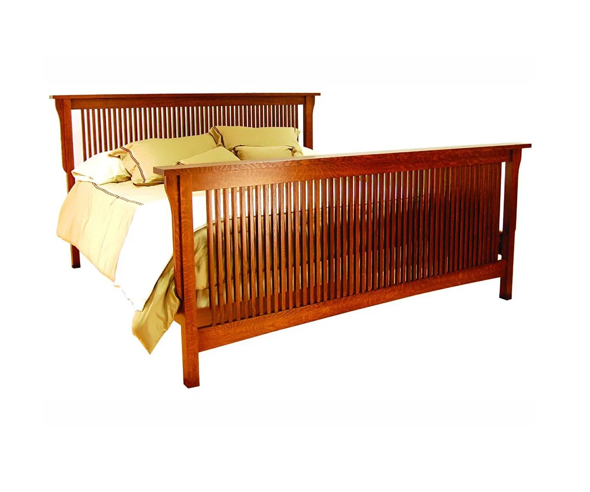 Amish Solid Wood Spanish Mission Spindle Bed
