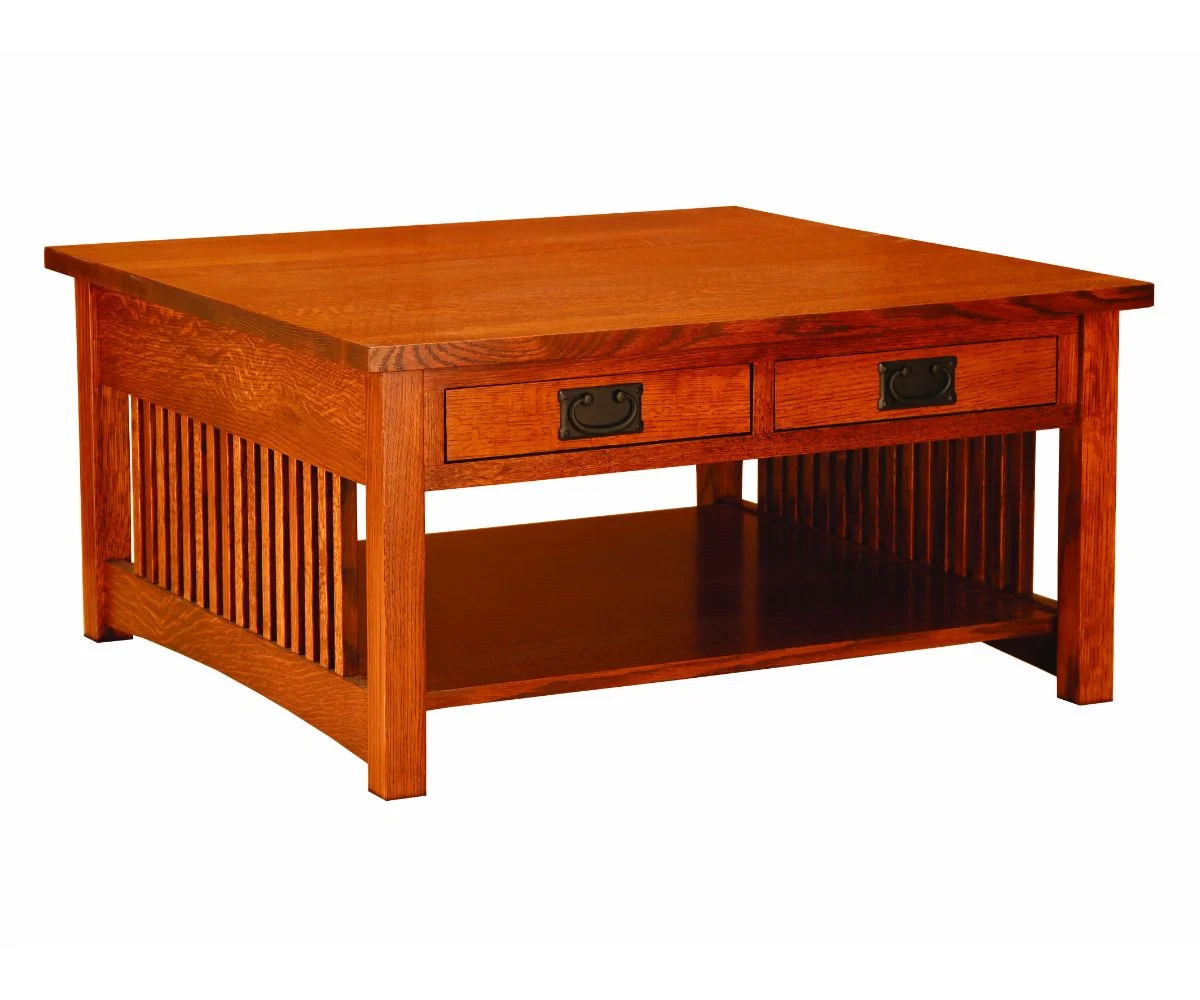 Amish Solid Wood Spanish Mission Square Coffee Table