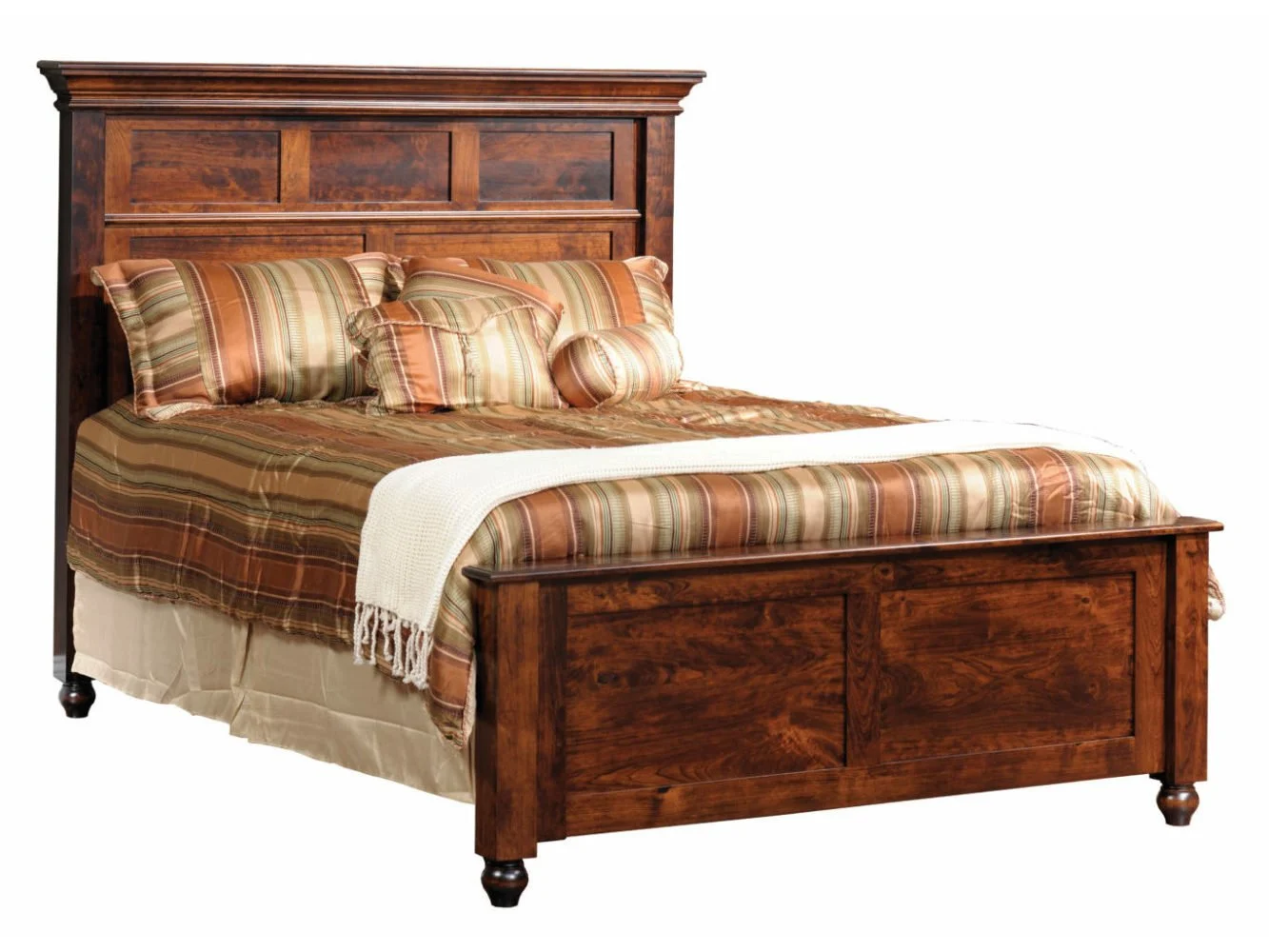 Amish Solid Wood West Point Panel Bed