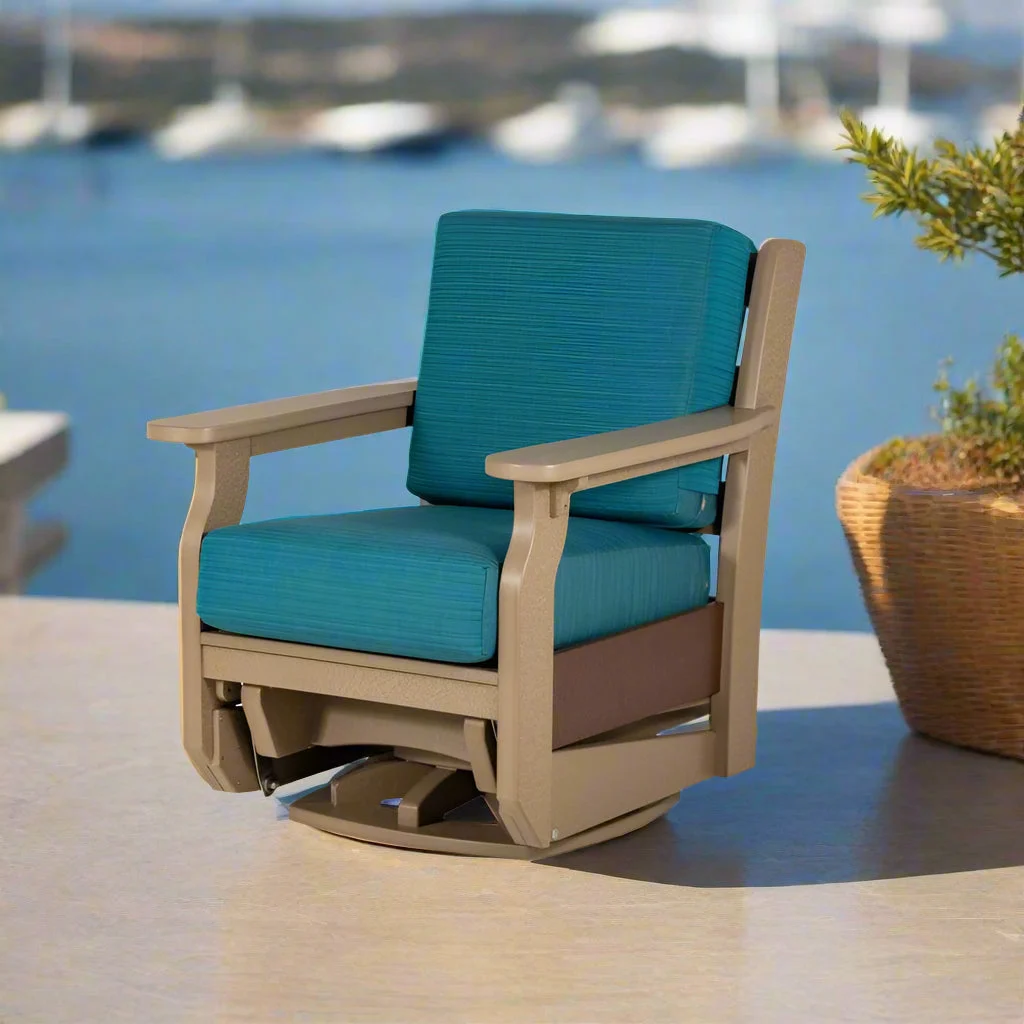 Amish Van Buren Patio Cushion Swivel Glider