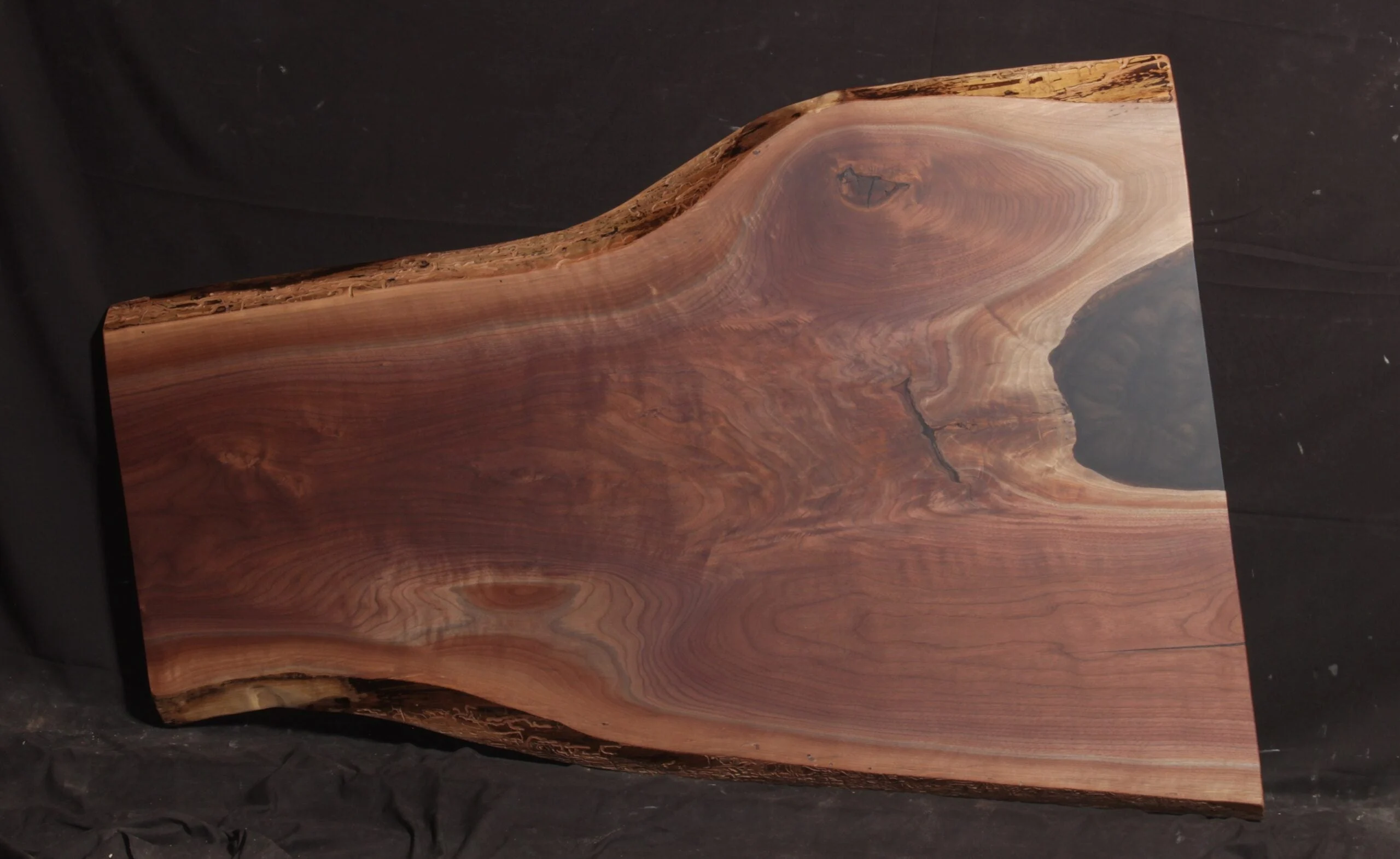 Amish walnut 25" - 45" wide x 66" long x 2" thick Rectangular Live Edge Coffee Table Slab