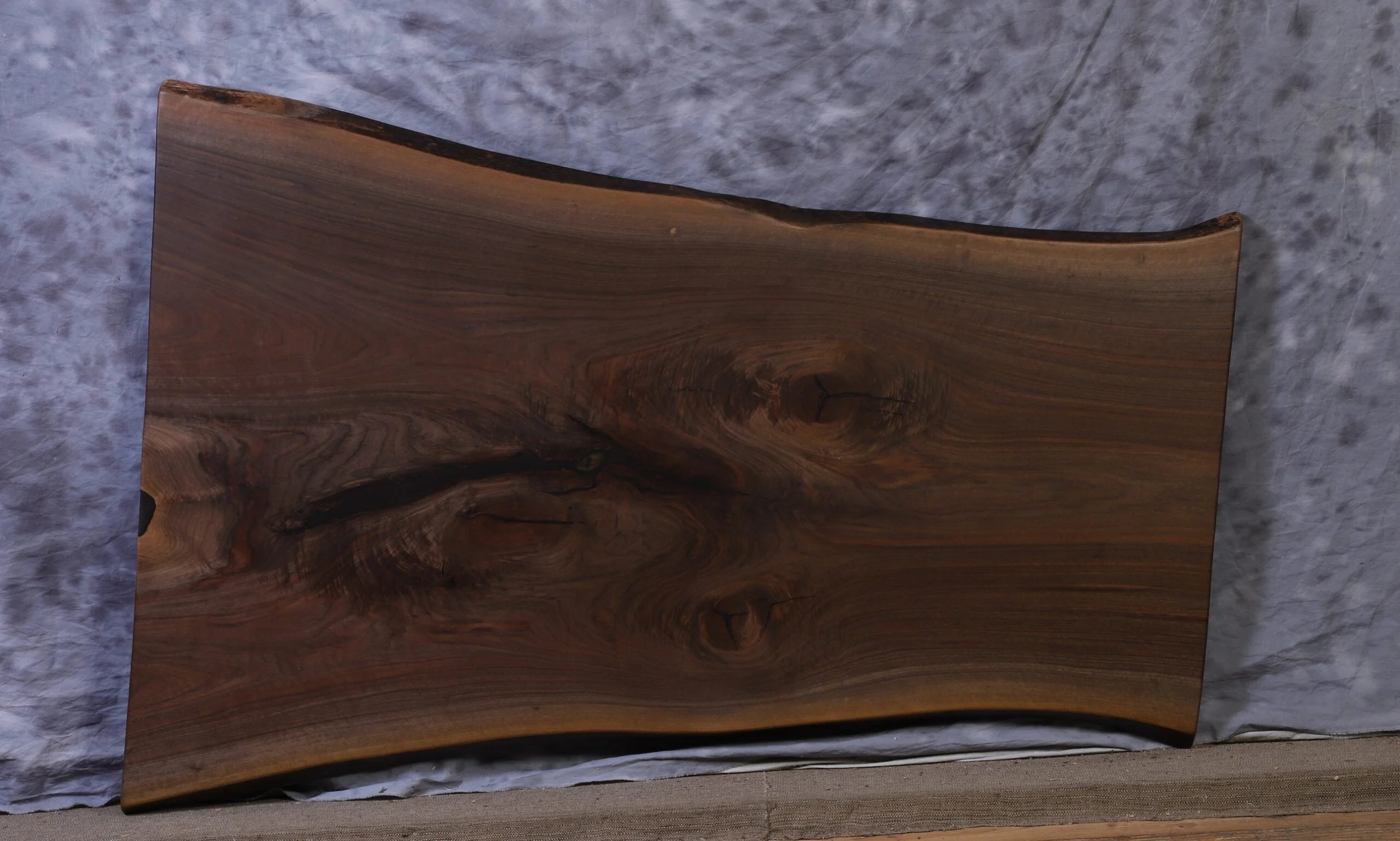 Amish walnut single 30" - 45" wide x 66" long x 1 ¾" thick Live Edge Slab